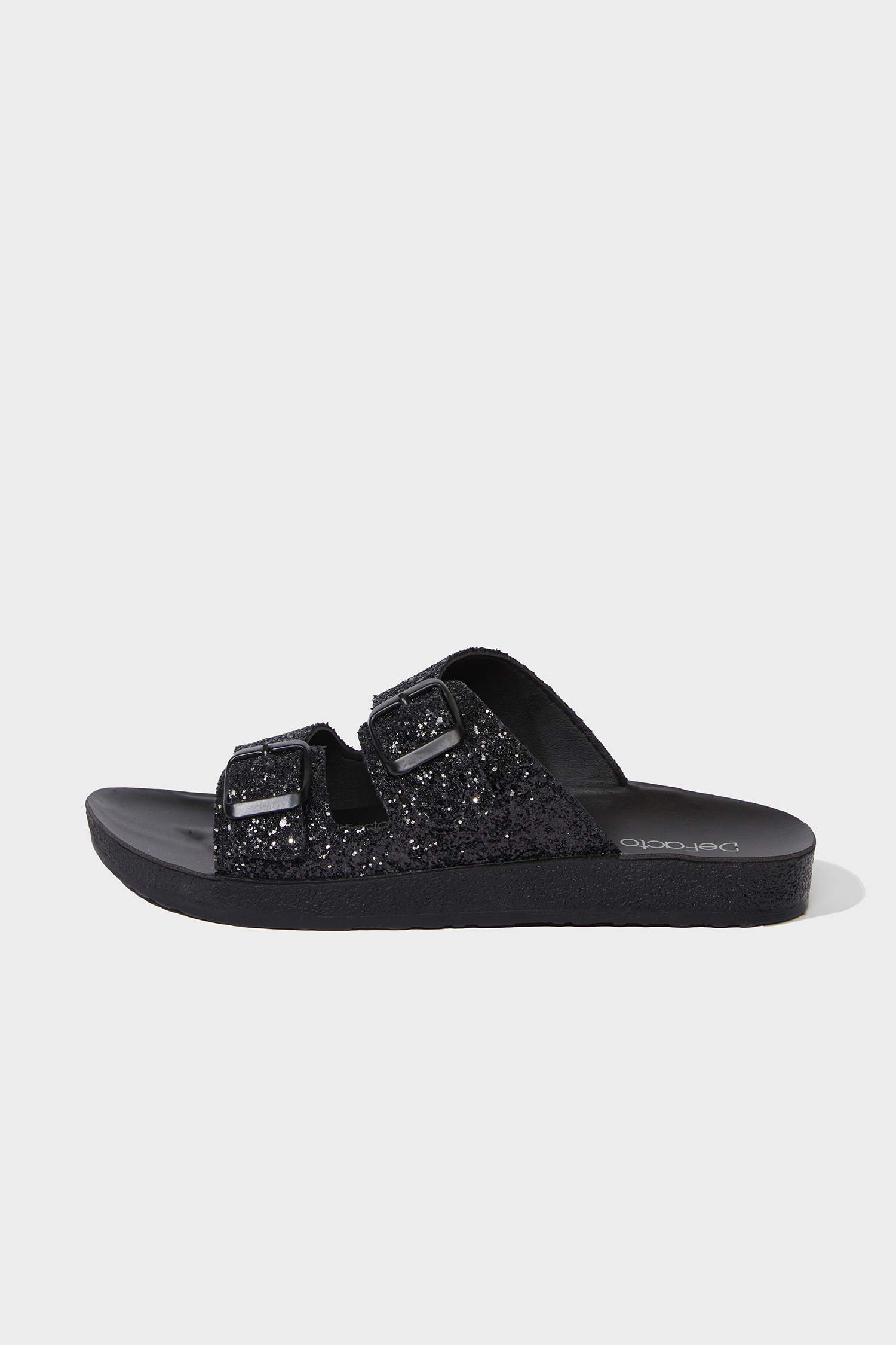 Woman High Sole Faux Leather Slippers