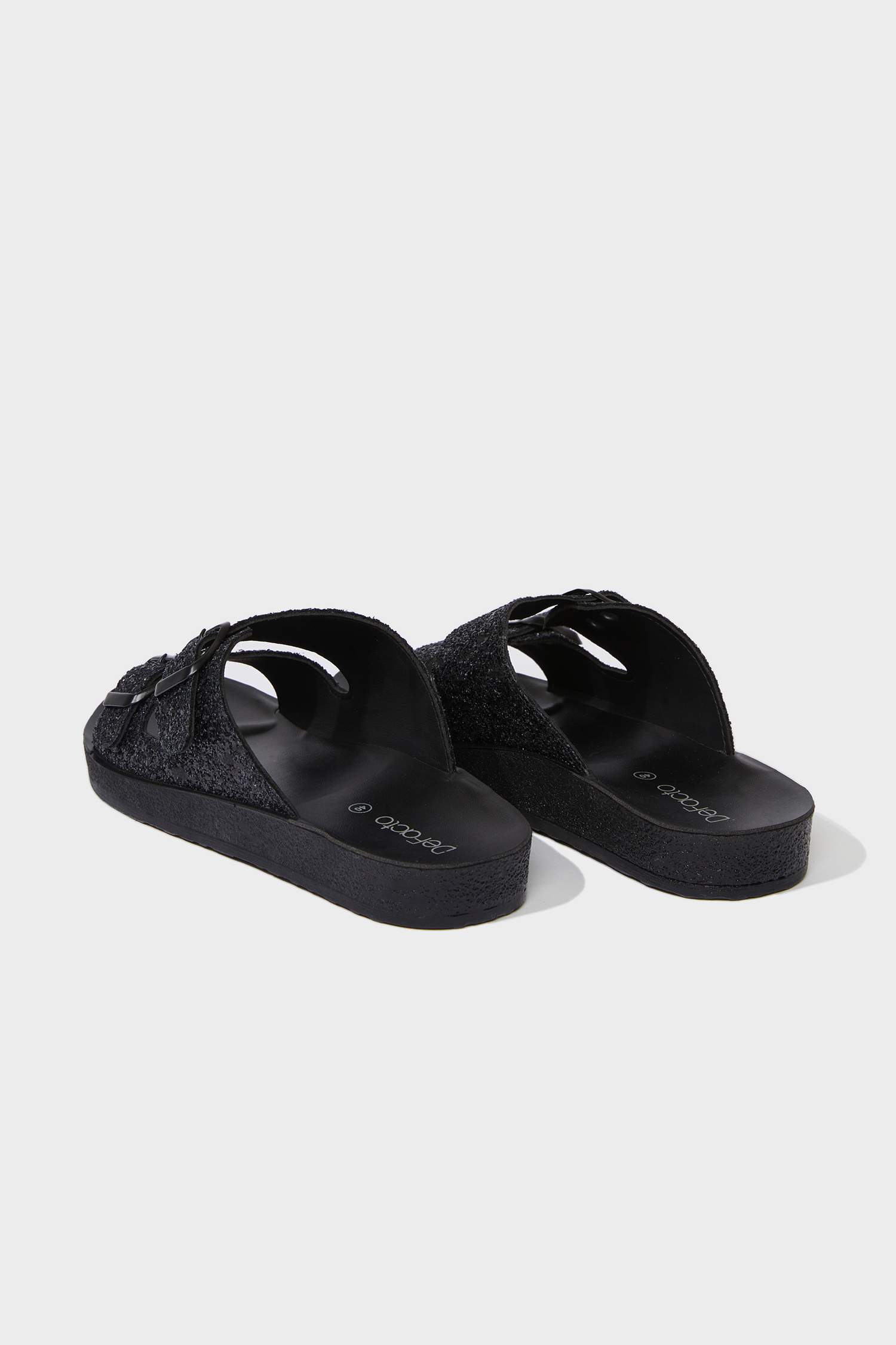 Woman High Sole Faux Leather Slippers