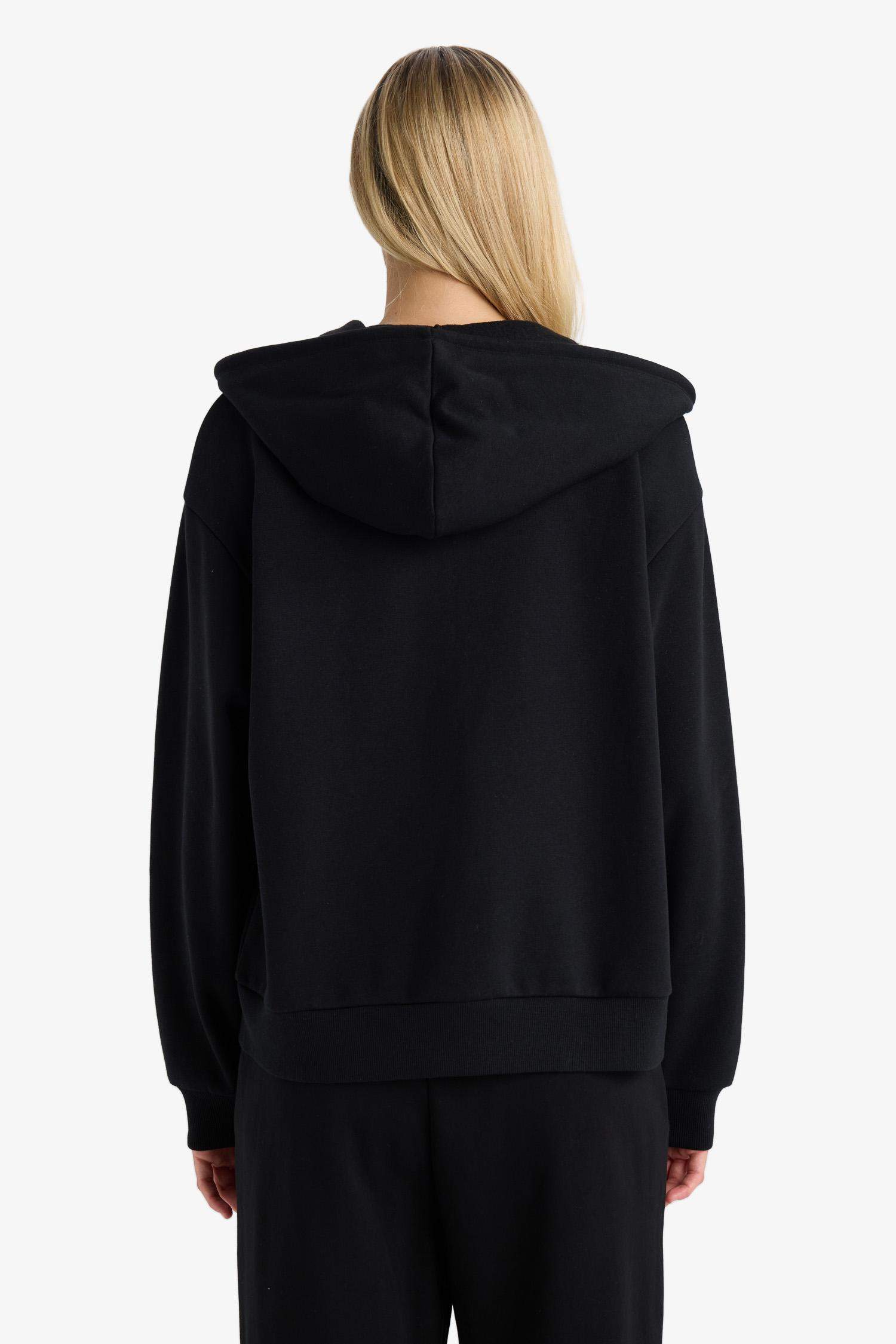 Sweat à capuche basique en tissu sweat épais Coupe décontractée