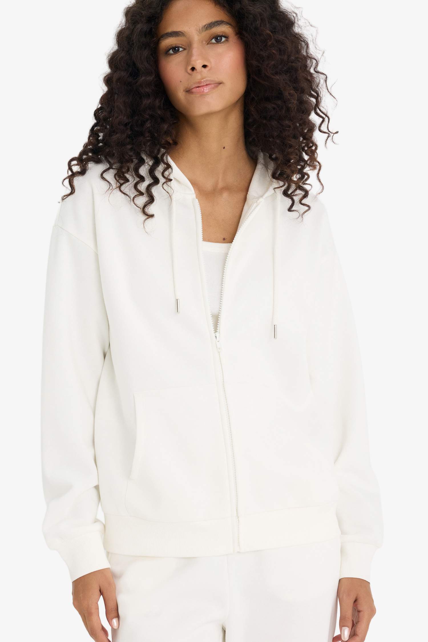 Кардиган с капюшоном из плотной ткани, обычная посадка