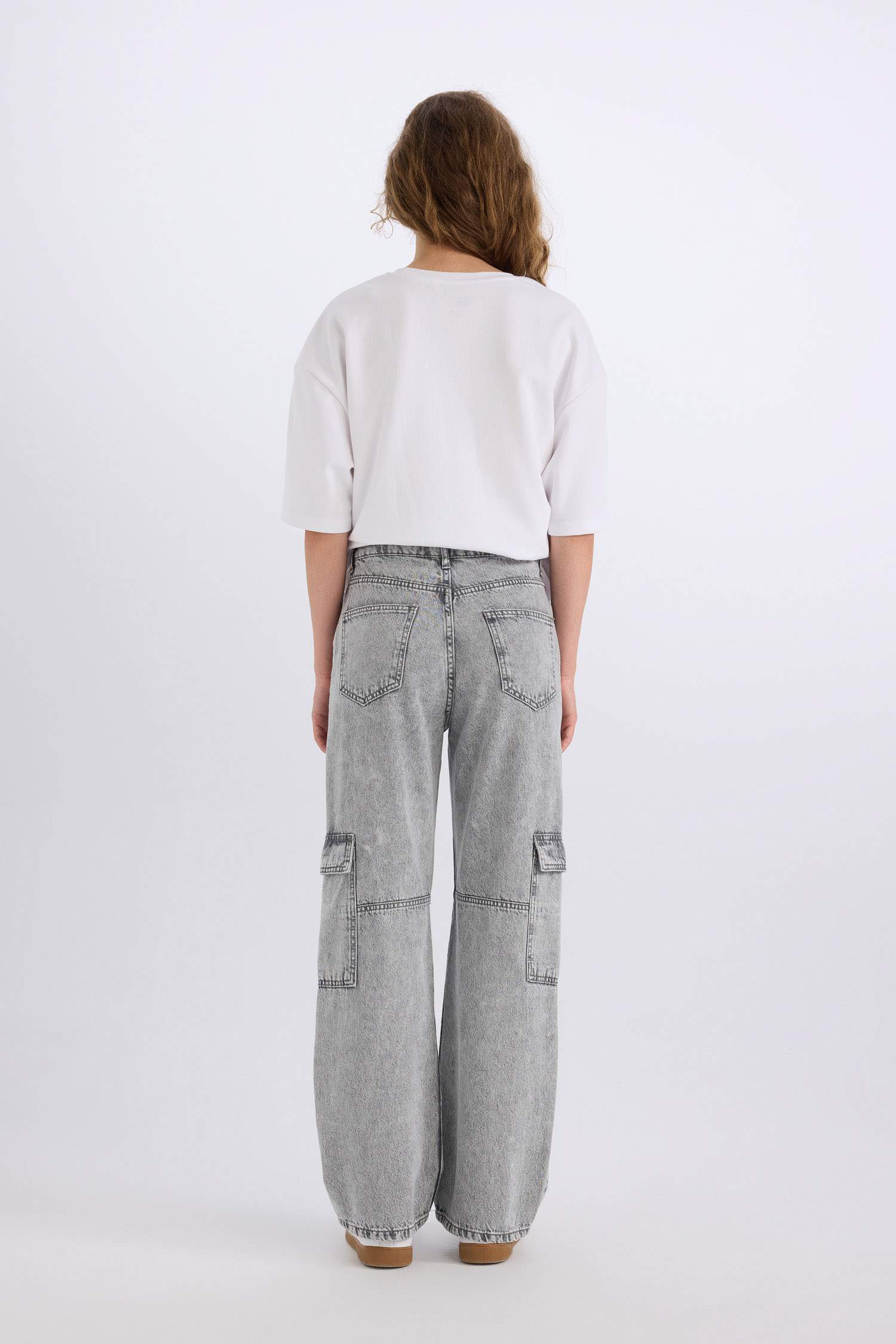 90's Wide Leg High Waist Straight Leg Washed Jeans