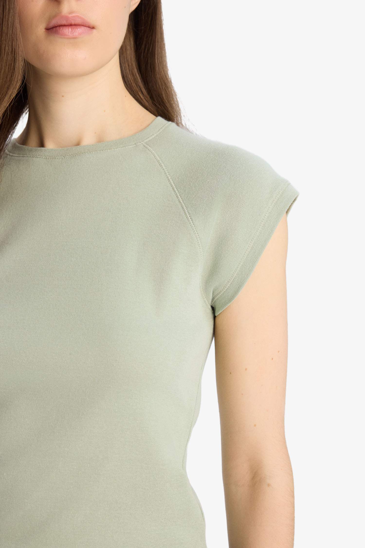 Slim Fit Dar Kesim Bisiklet Yaka Basic Düz Ribana Kısa Kollu Tişört