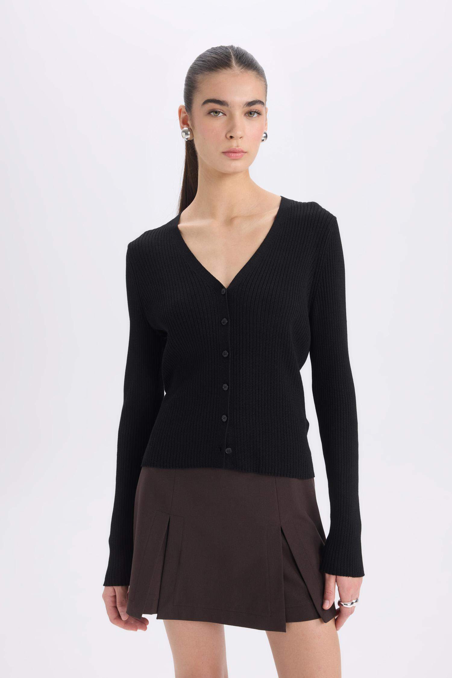 Yüksek Bel Pileli Casual Klasik Şort Etek