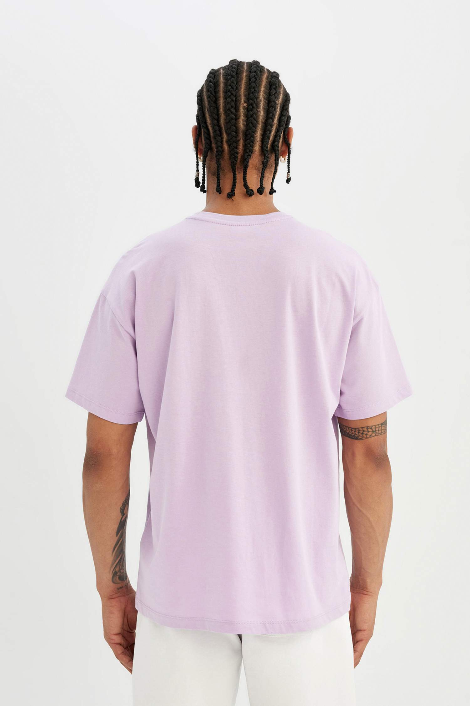 DeFactoFit Oversize Fit Crew Neck Slogan Printed Sports T-Shirt