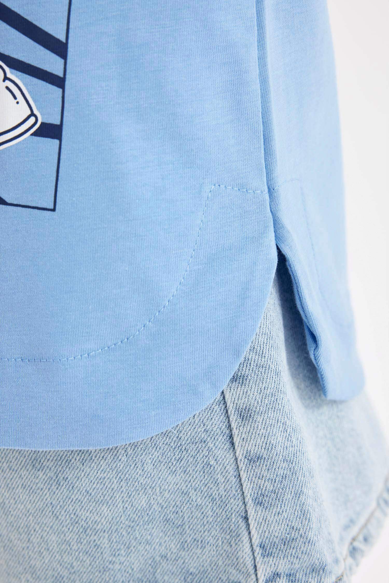 تيشيرت بناتي نص كم قصة مريحة من ديزني ميكي وميني