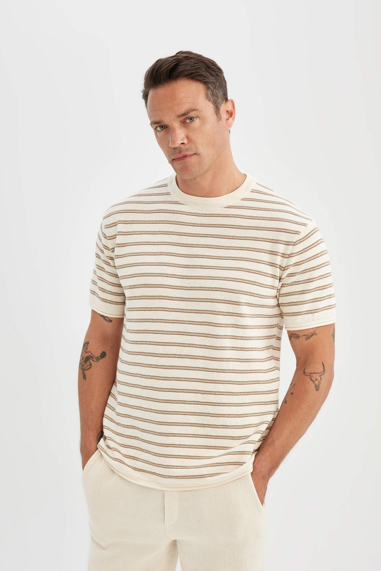 Relax Fit Striped Short Sleeve T-Shirt