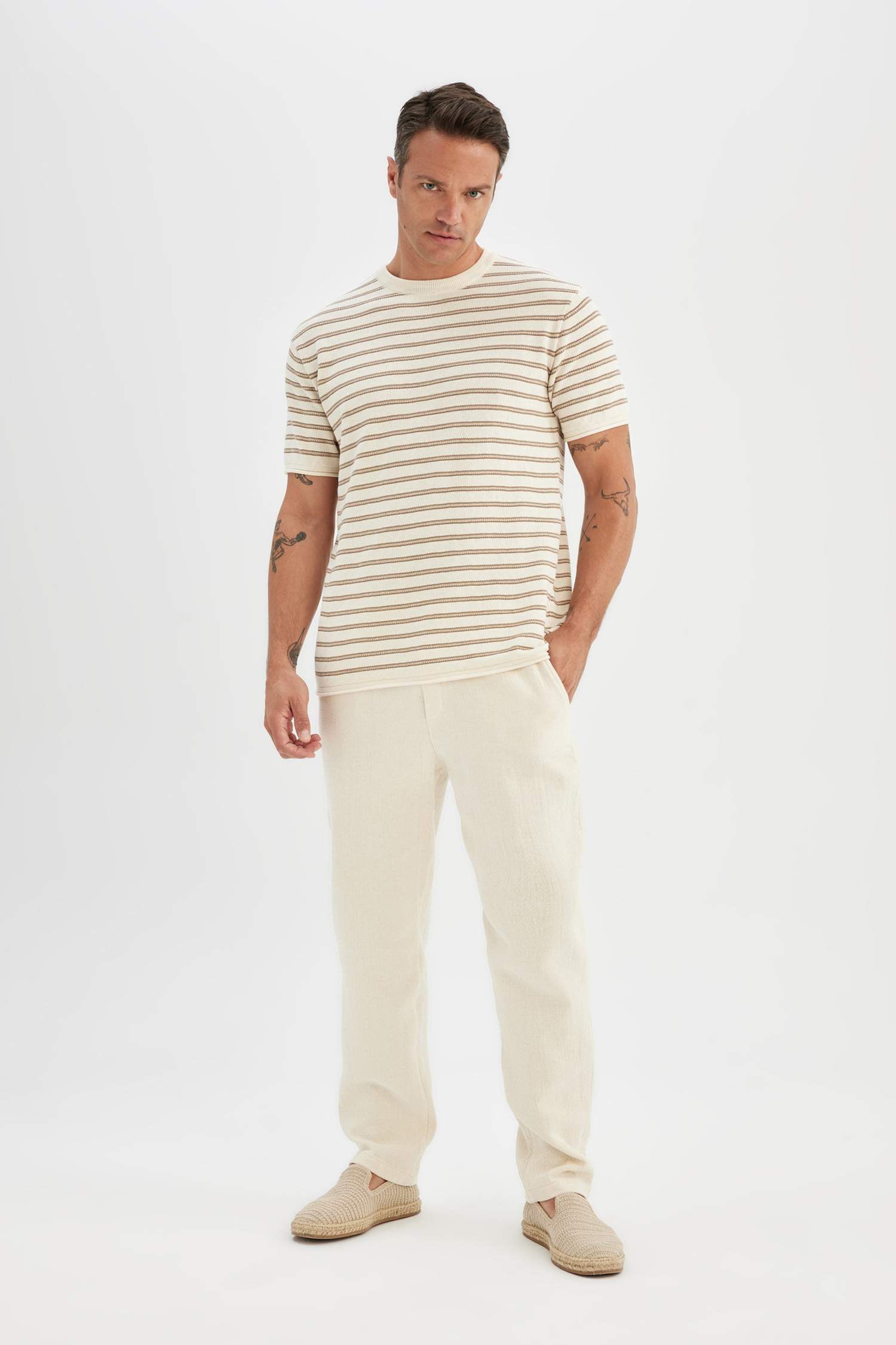Relax Fit Striped Short Sleeve T-Shirt