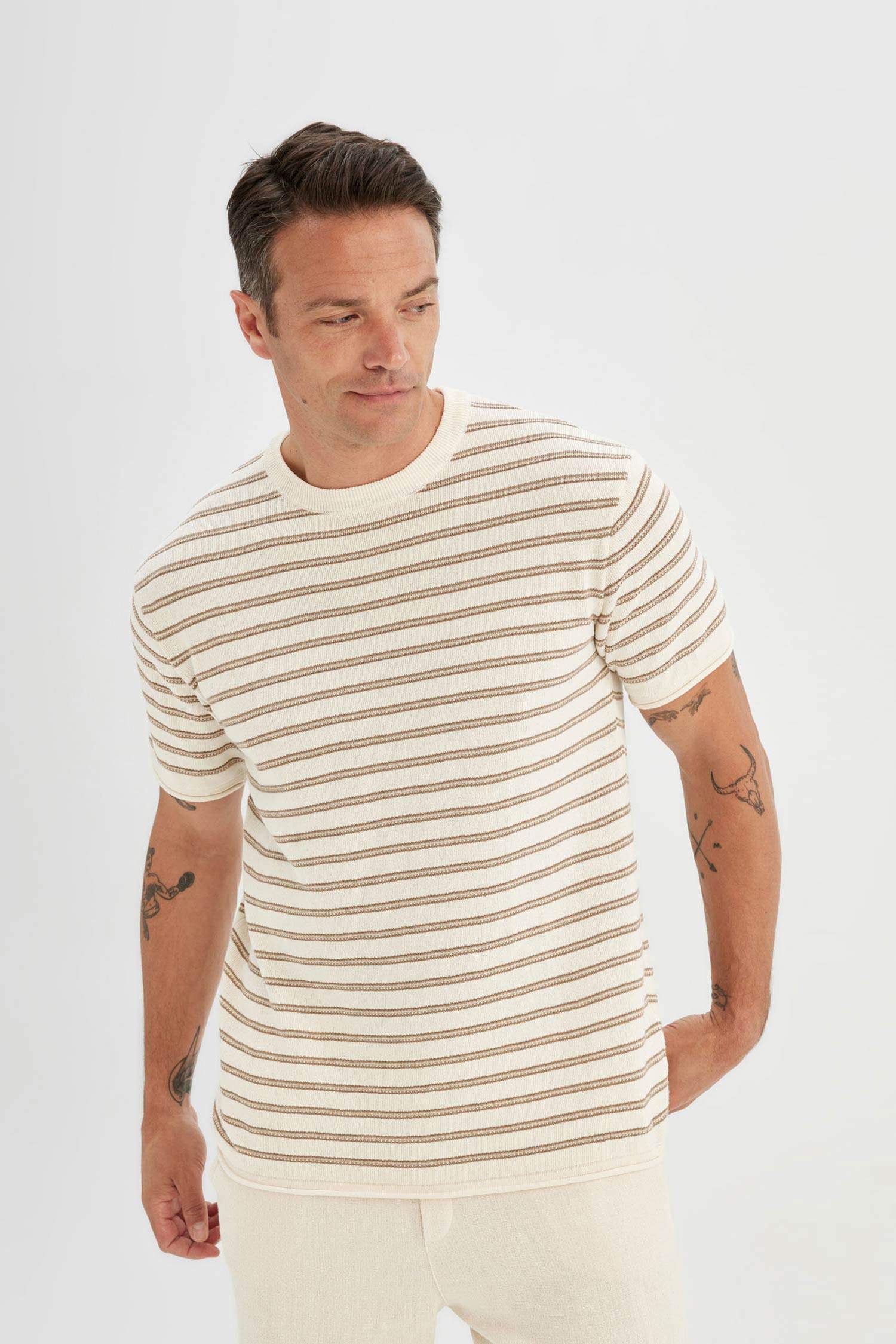 Relax Fit Striped Short Sleeve T-Shirt