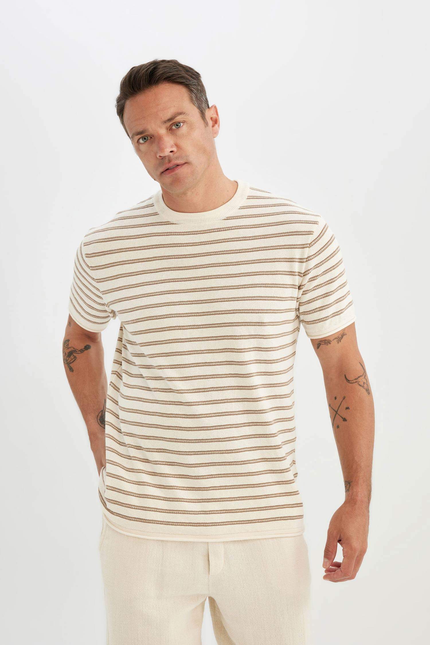 Relax Fit Striped Short Sleeve T-Shirt