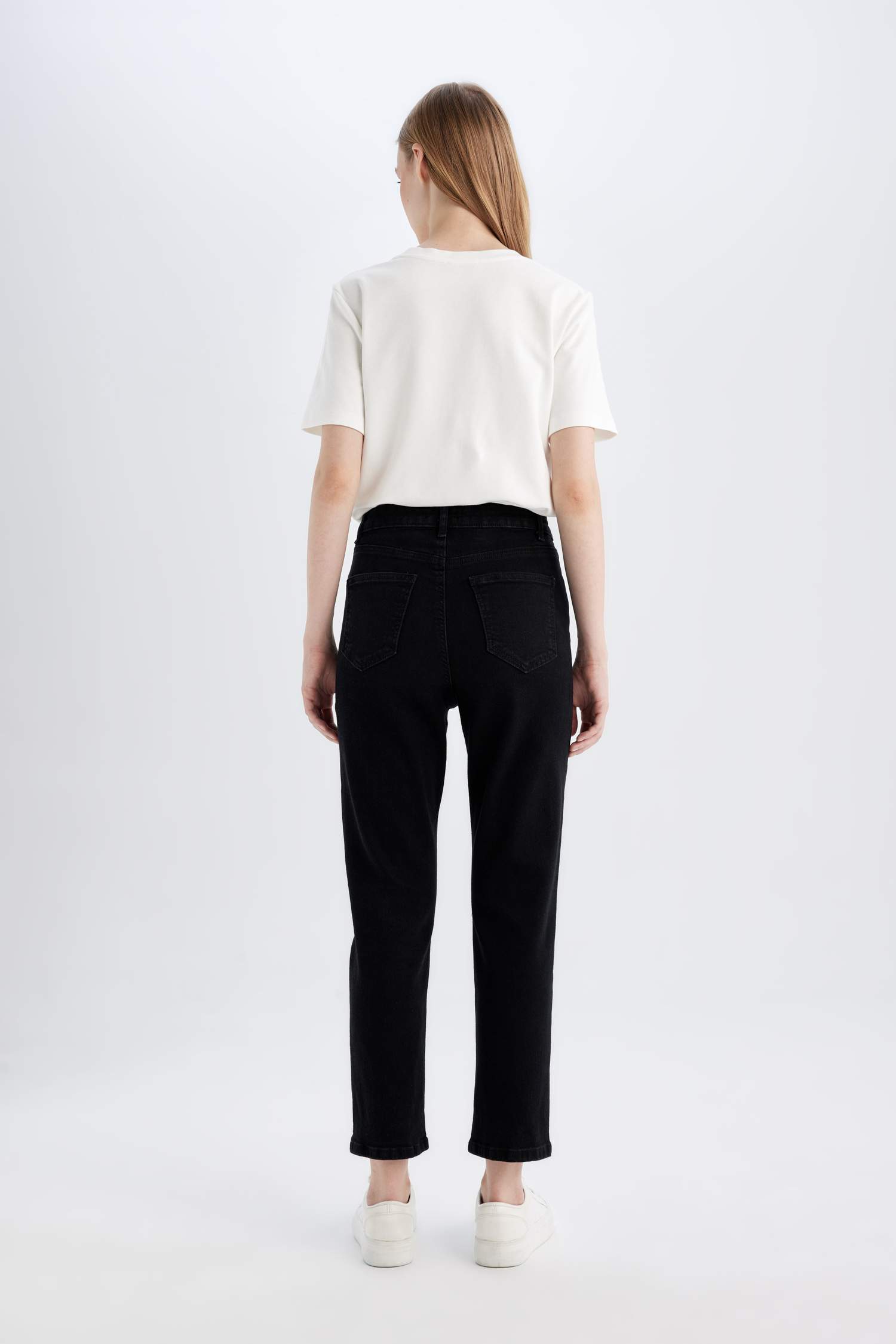 Mary Vintage Straight Fit Yüksek Bel Paça Ucu Kesik Bilek Boy Jean Pantolon