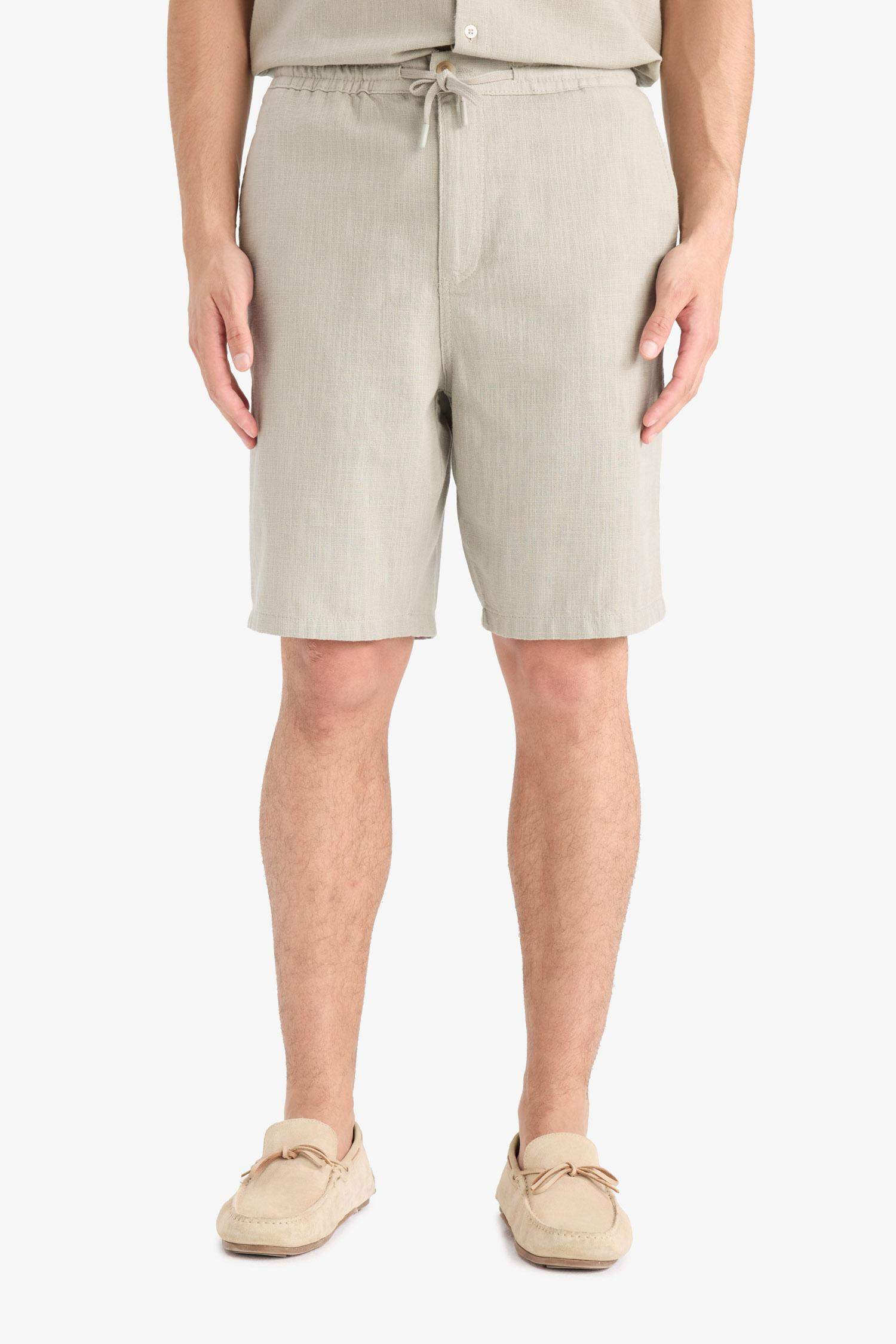 100% хлопок, расслабленный крой, шорты-бермуды с карманами, похожие на лен