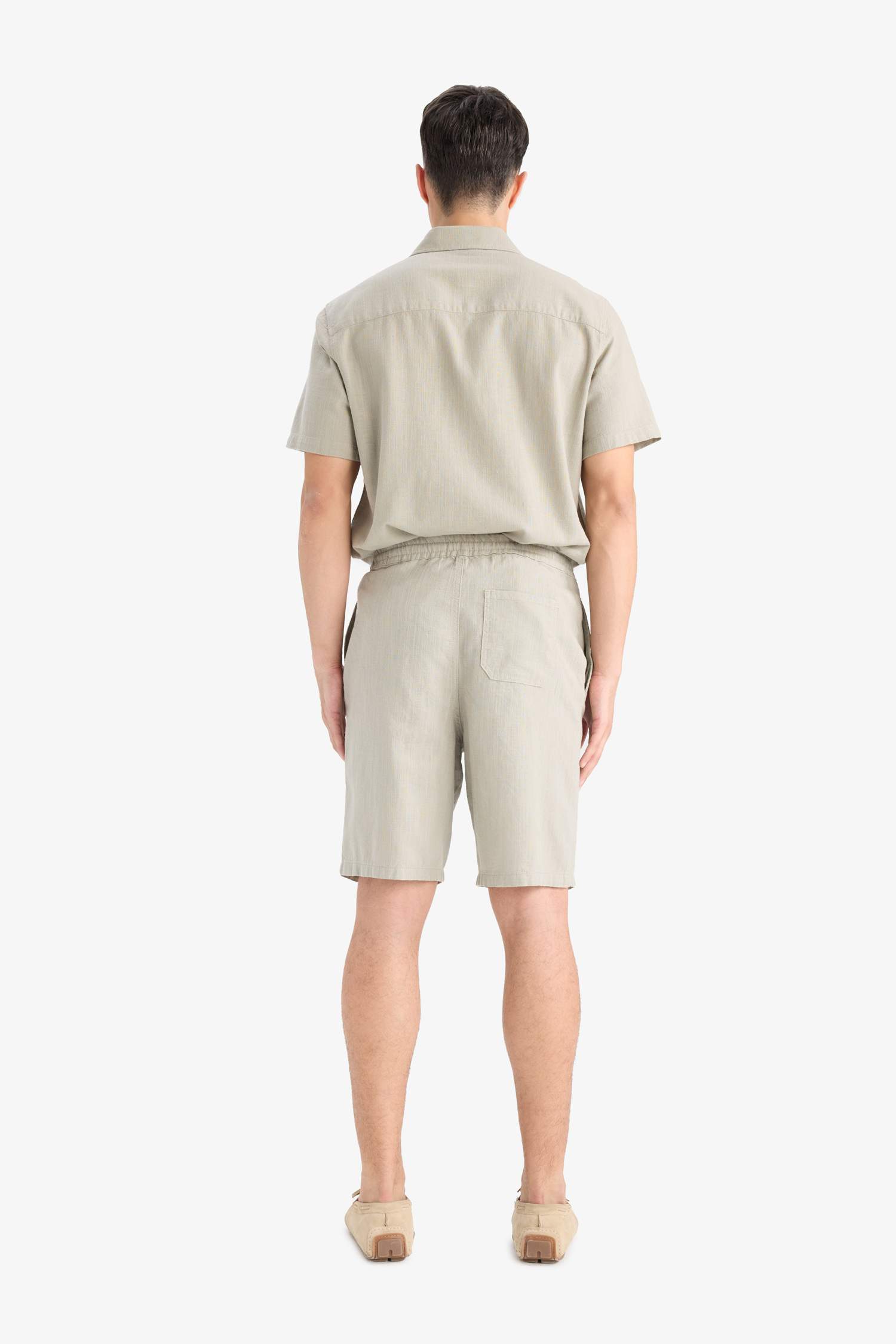 100% хлопок, расслабленный крой, шорты-бермуды с карманами, похожие на лен