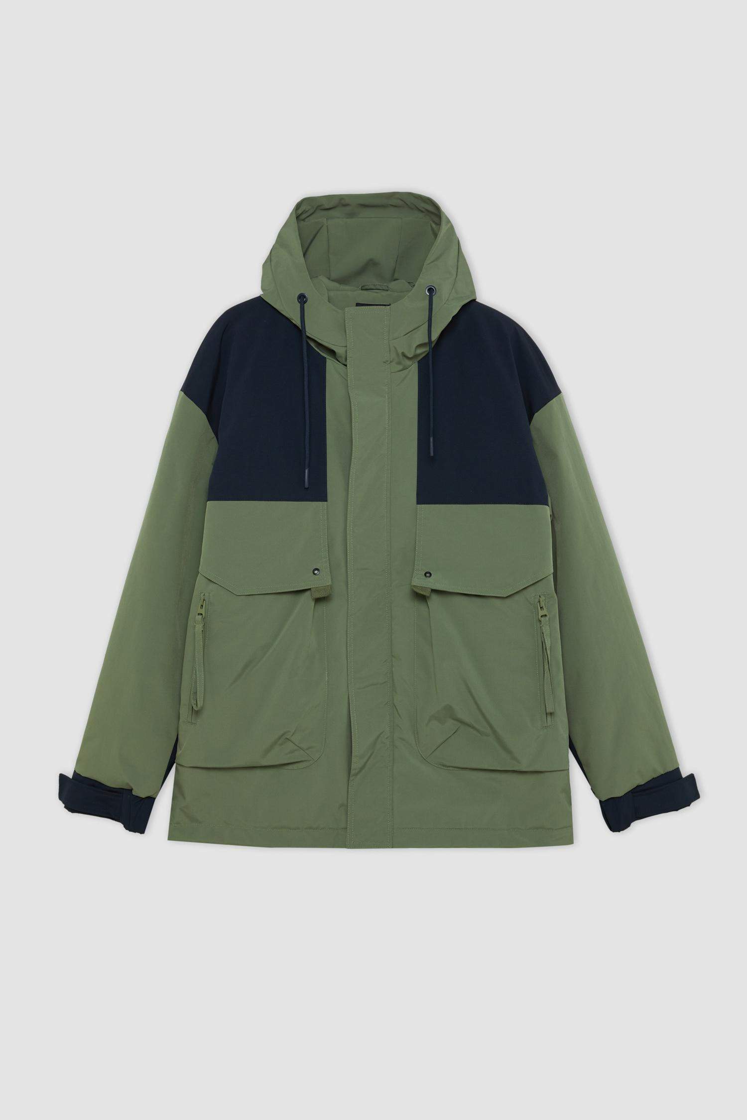 Regular Fit Kapüşonlu Fermaurlı Cepli Mont