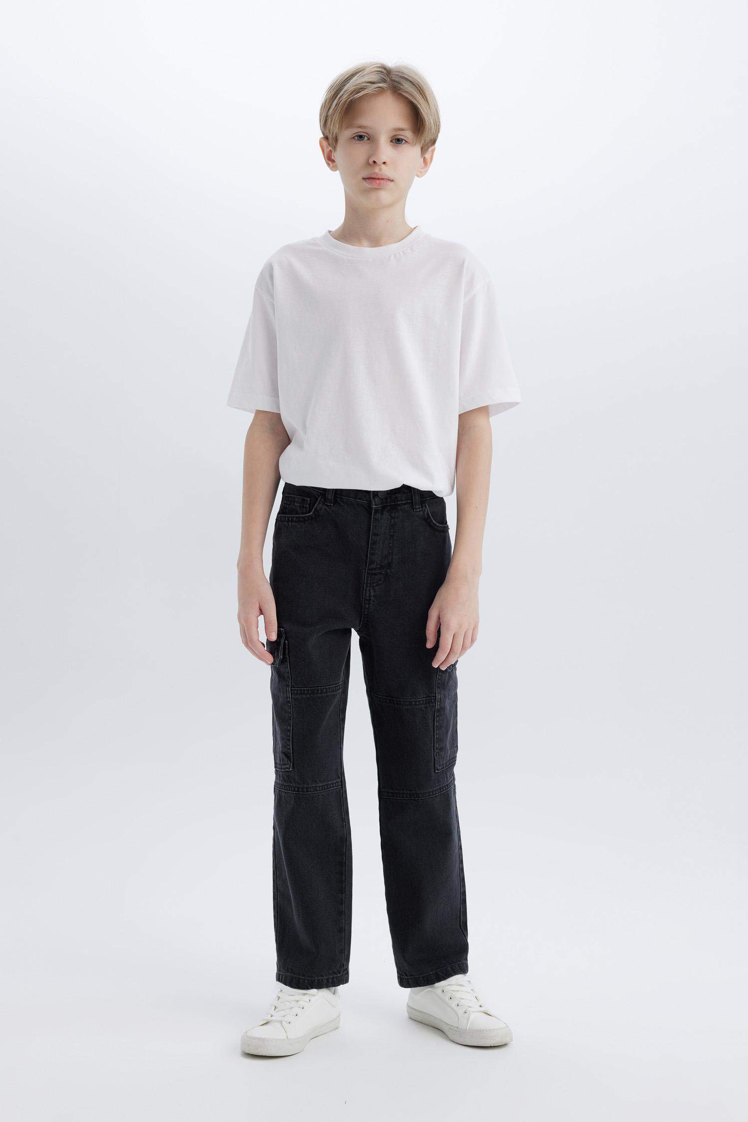 Erkek Çocuk Kargo Fit Jean Pantolon