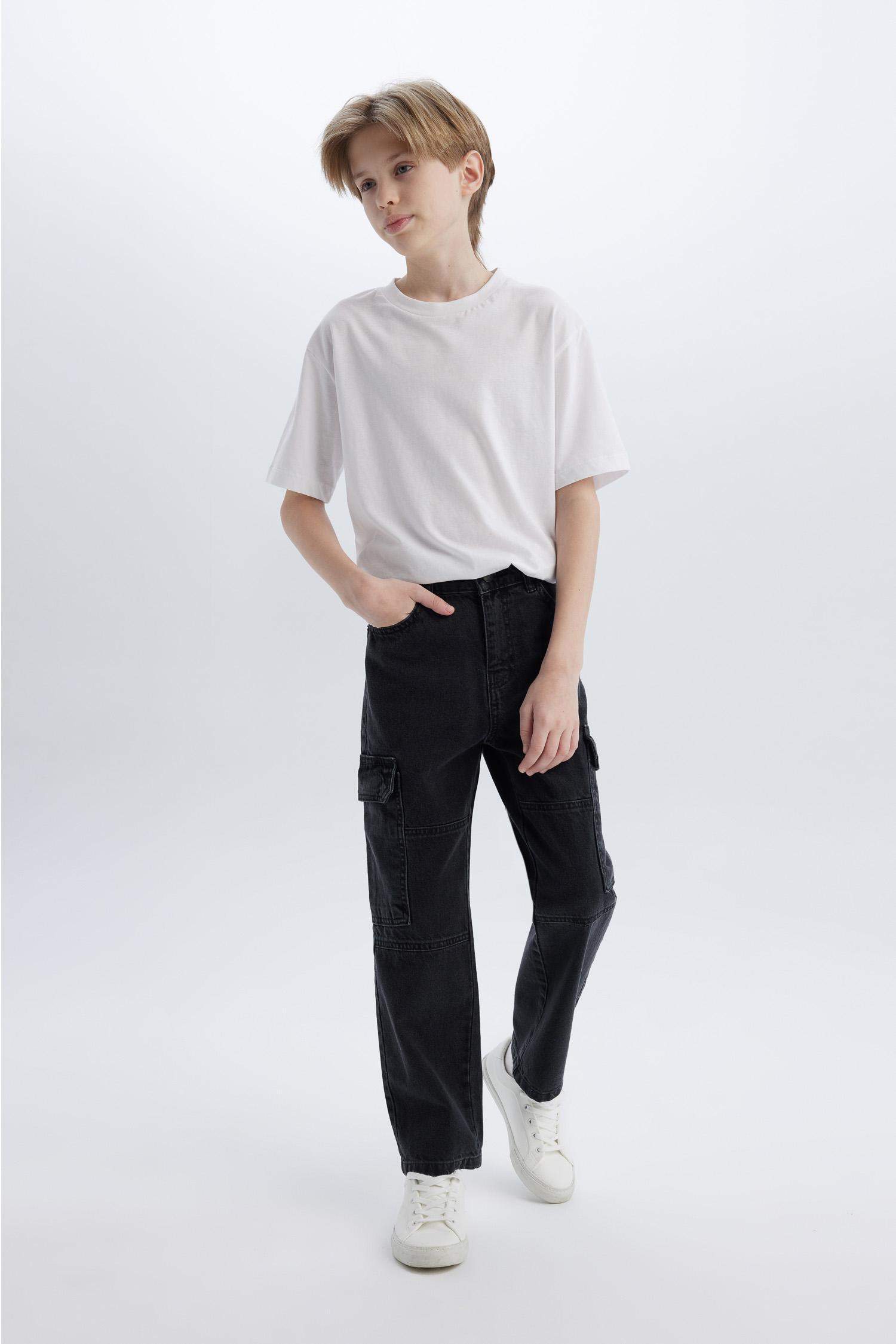 Erkek Çocuk Kargo Fit Jean Pantolon