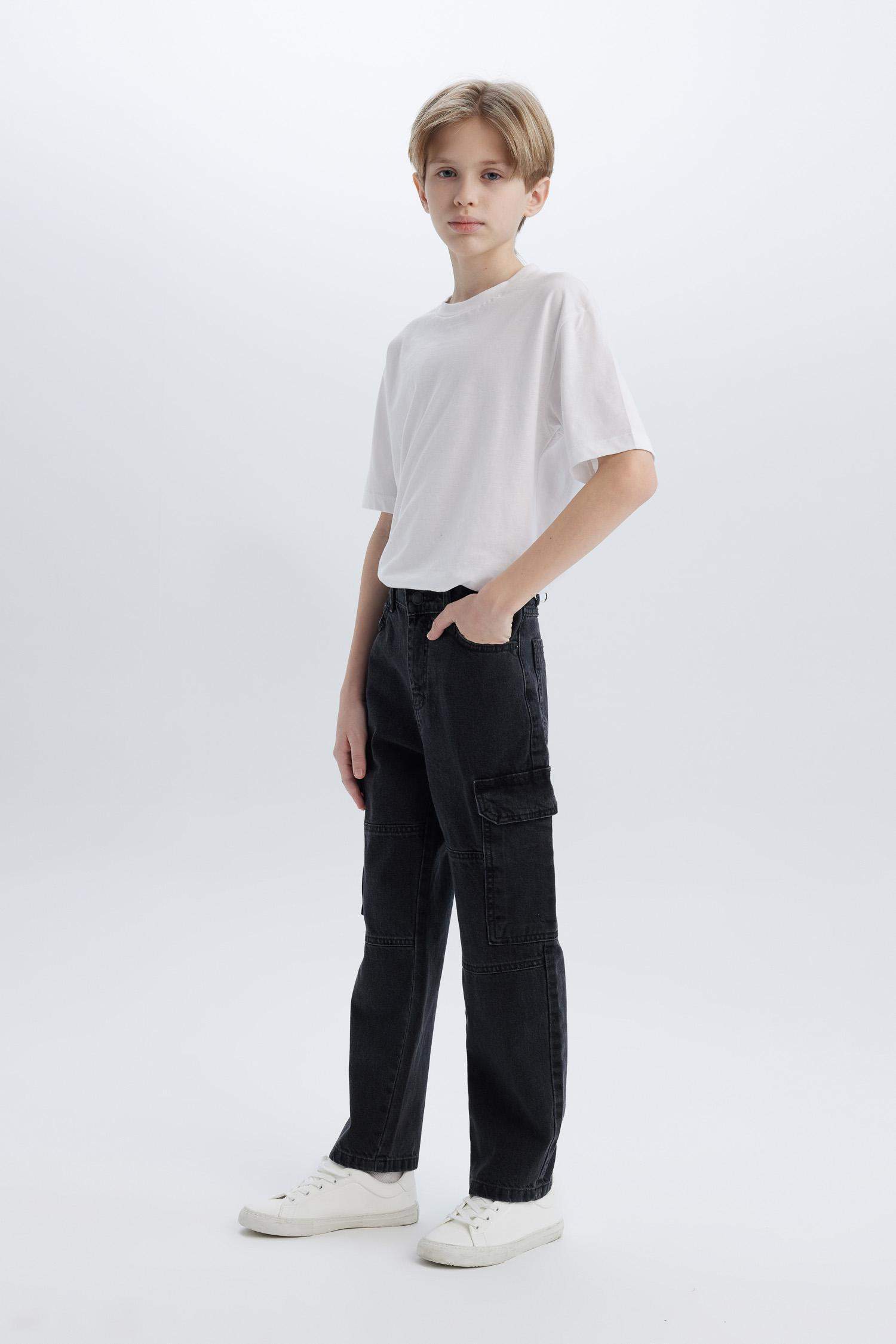 Erkek Çocuk Kargo Fit Jean Pantolon