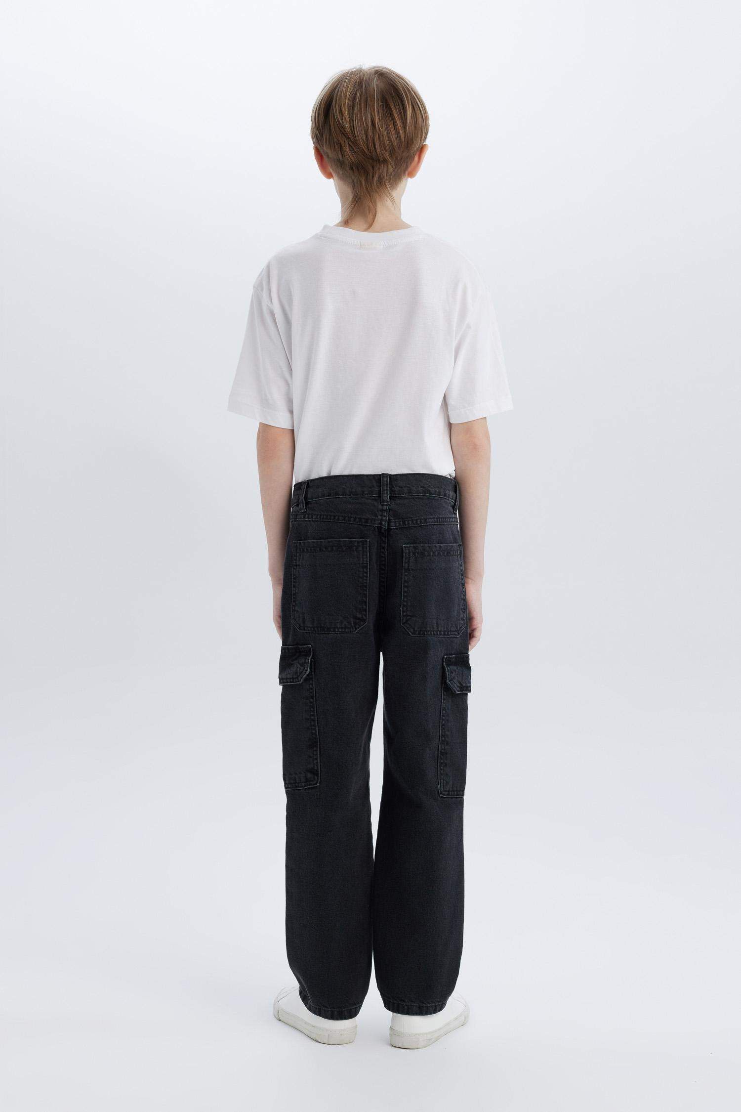 Erkek Çocuk Kargo Fit Jean Pantolon