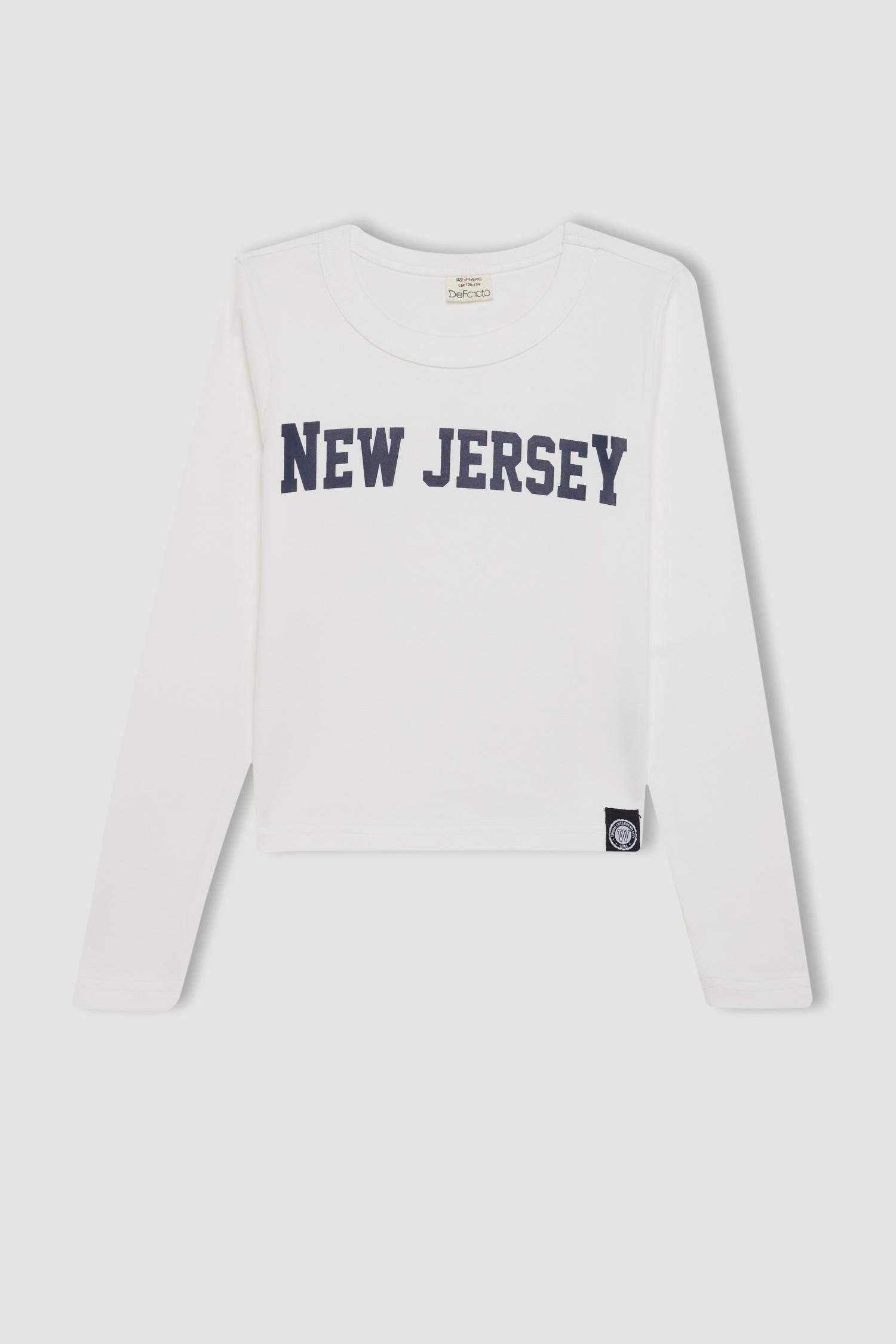 Girl Crew Neck Printed Corduroy School T-Shirt