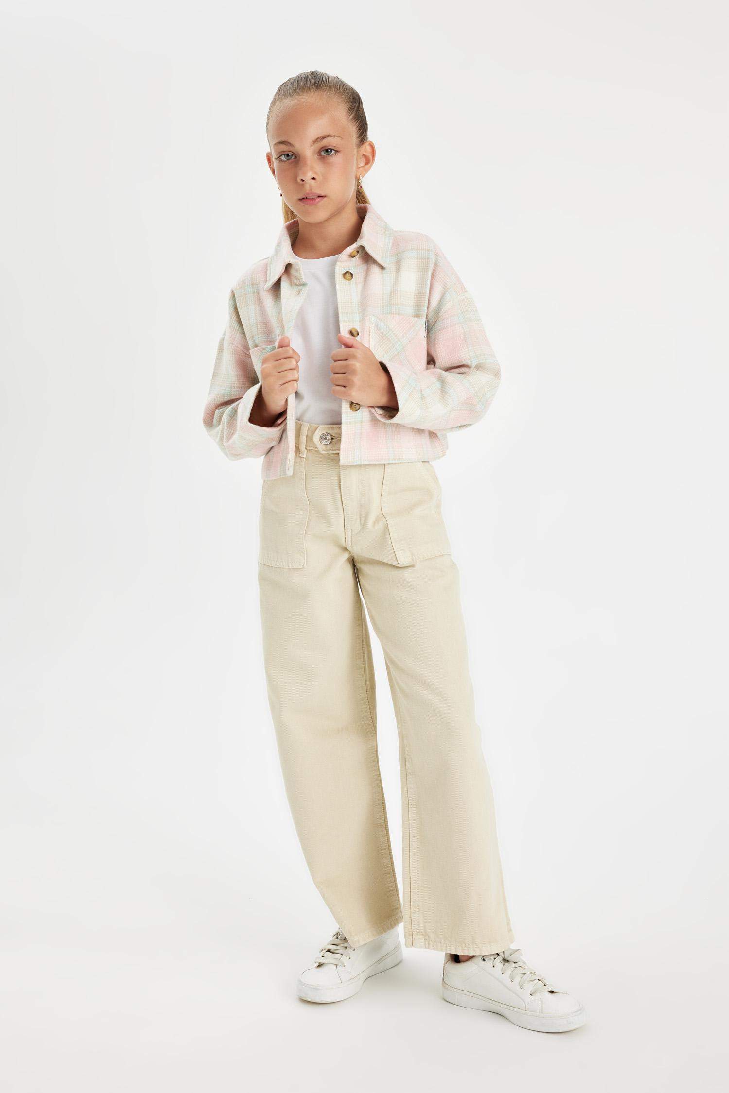 Pantalon en coton à jambes larges