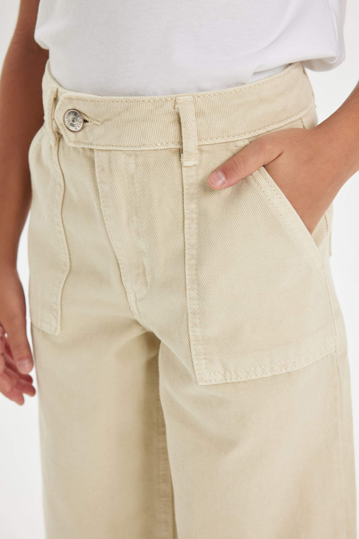 Pantalon en coton à jambes larges