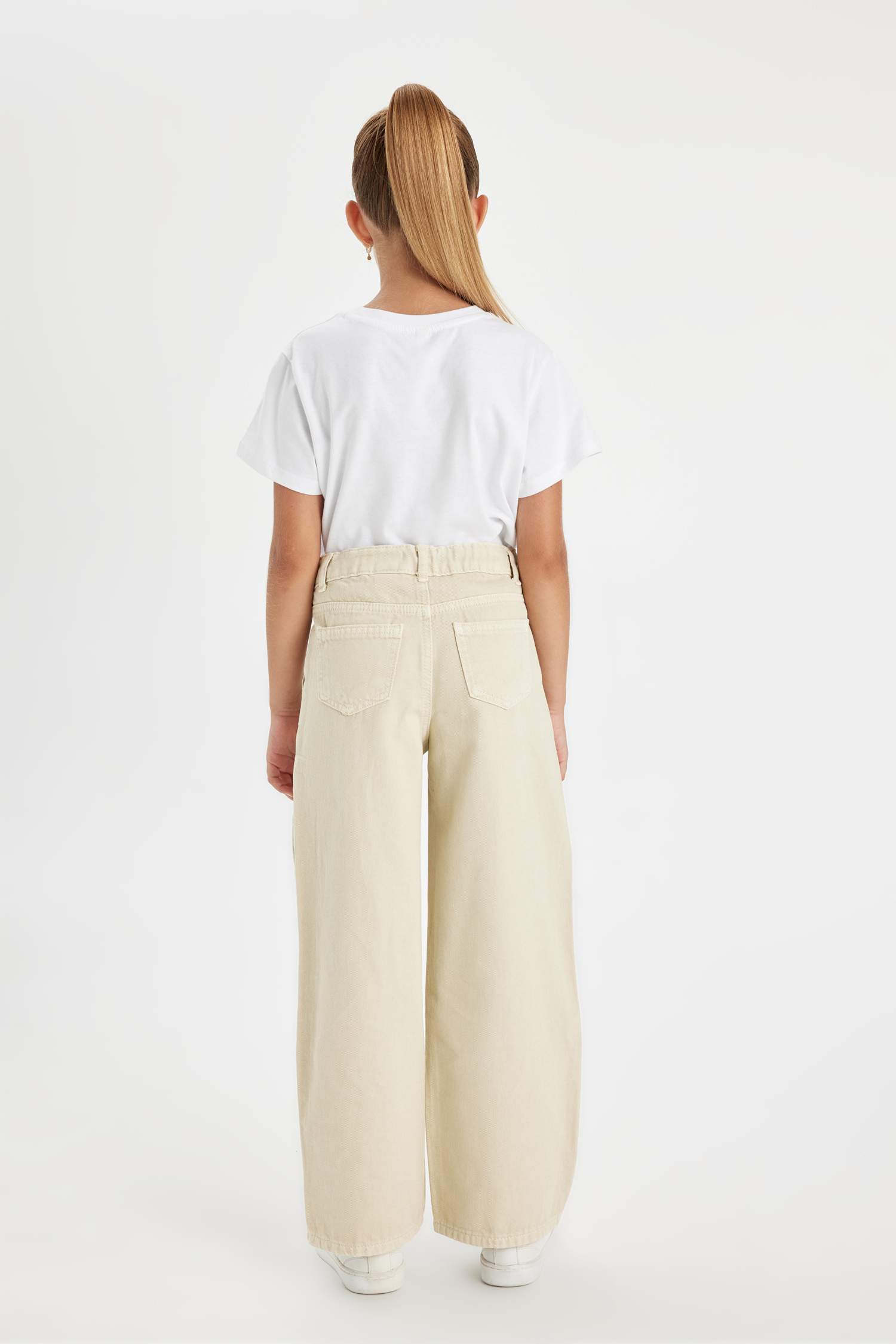 Pantalon en coton à jambes larges