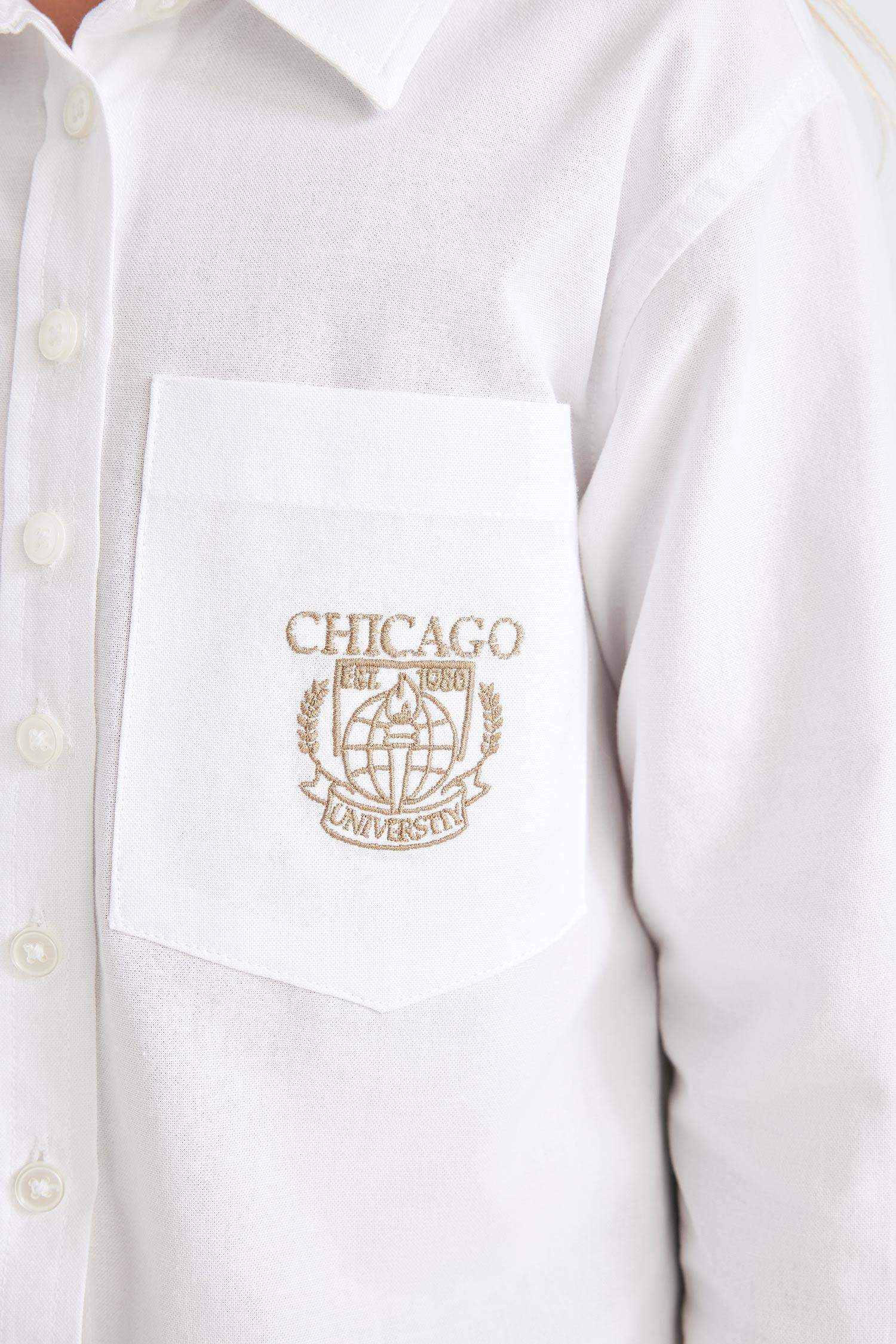 قميص ابيض للمدرسه بوبلين اوفر سايز