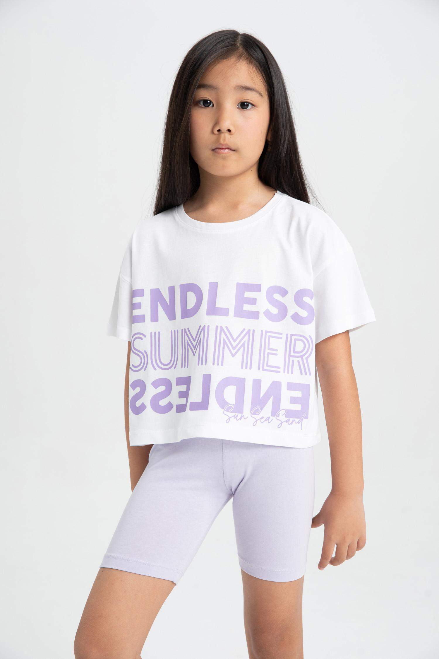 سيت بناتي تيشيرت كروب وستريج - قطعتين