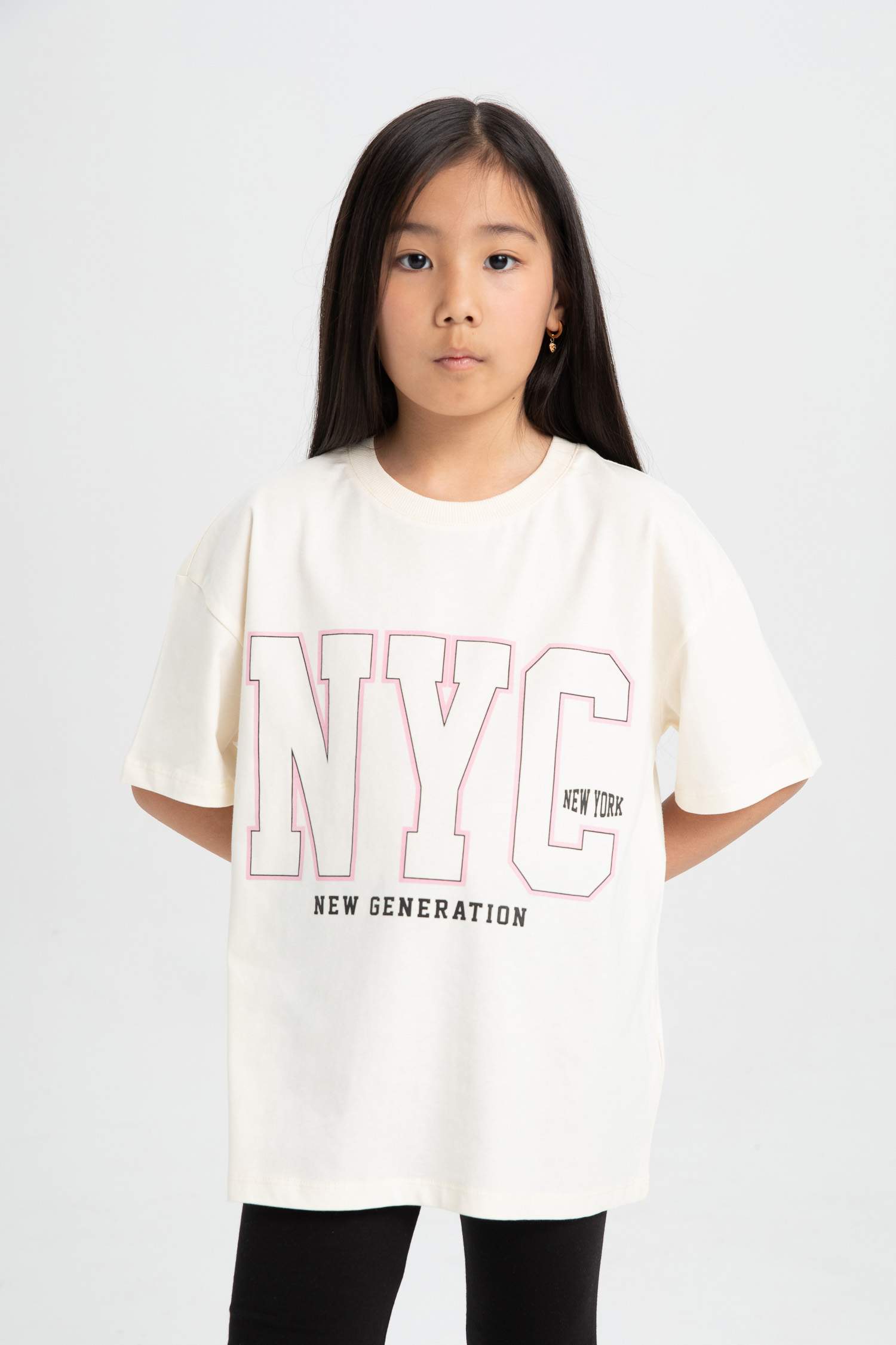 Girl Printed Short Sleeve T-Shirt Leggings 2 Piece Set