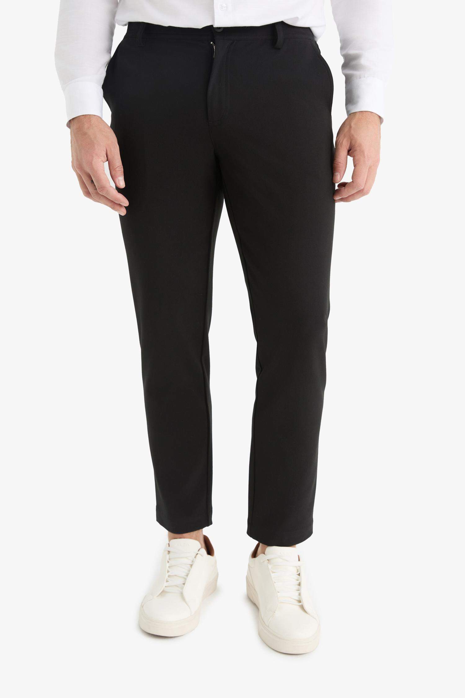 Tailored Fit Düz Paça Her Yöne Esneyen Yumuşak Tuşe Cepli Pantolon