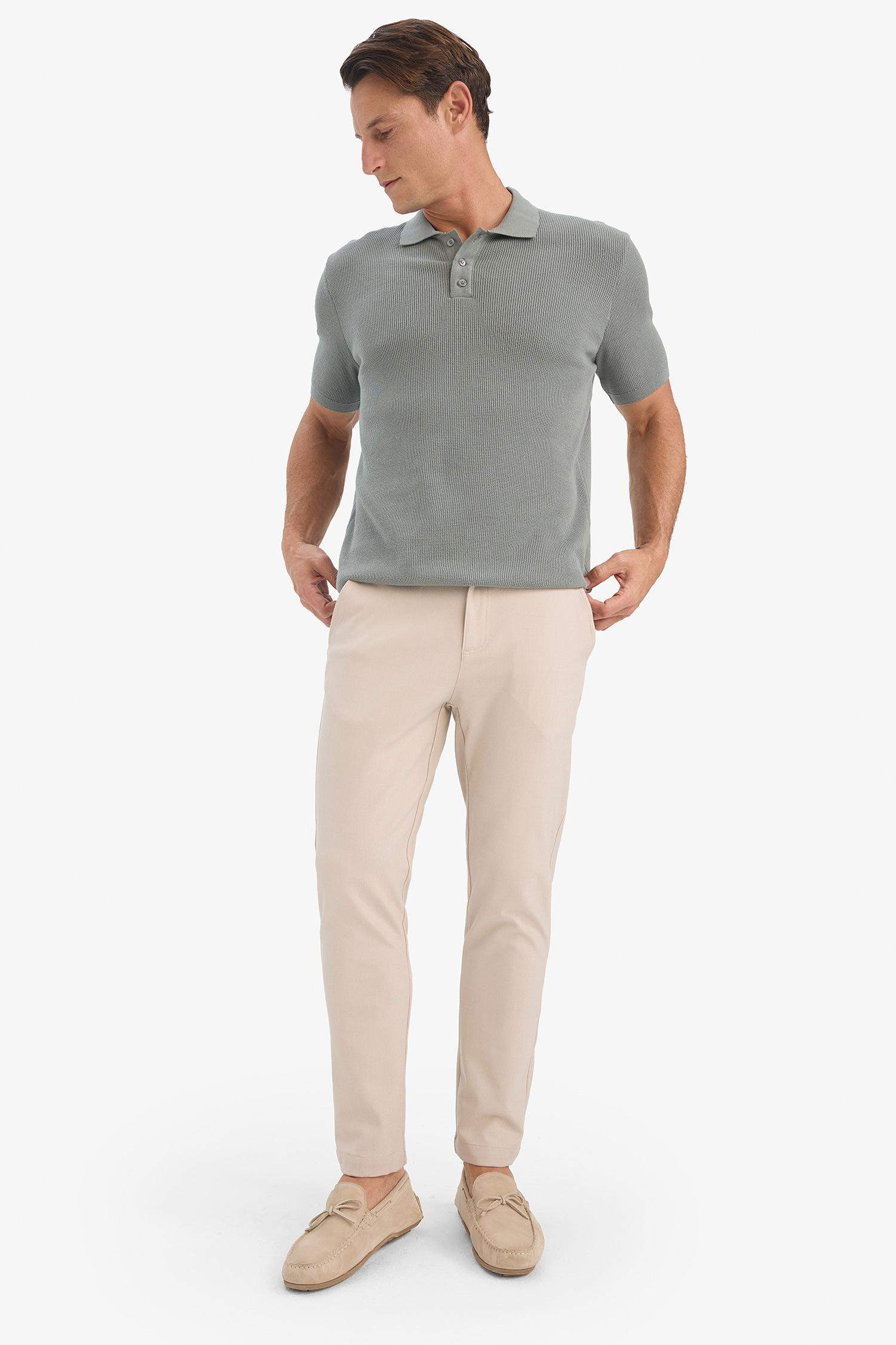 Tailored Fit Normal Kesim Düz Paça Her Yöne Esneyen Yazlık Kumaş Pantolon