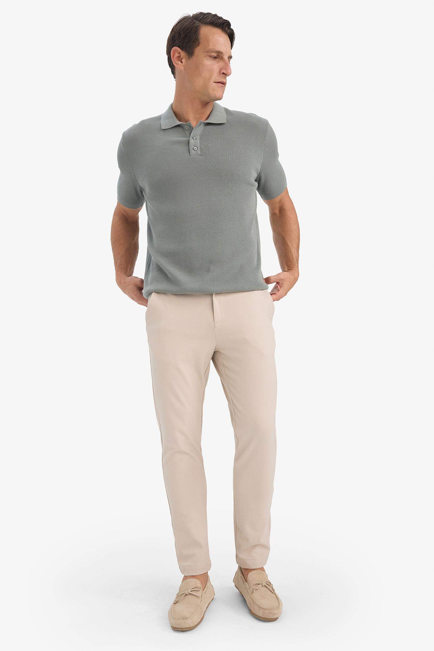 Tailored Fit Normal Kesim Düz Paça Her Yöne Esneyen Yazlık Kumaş Pantolon