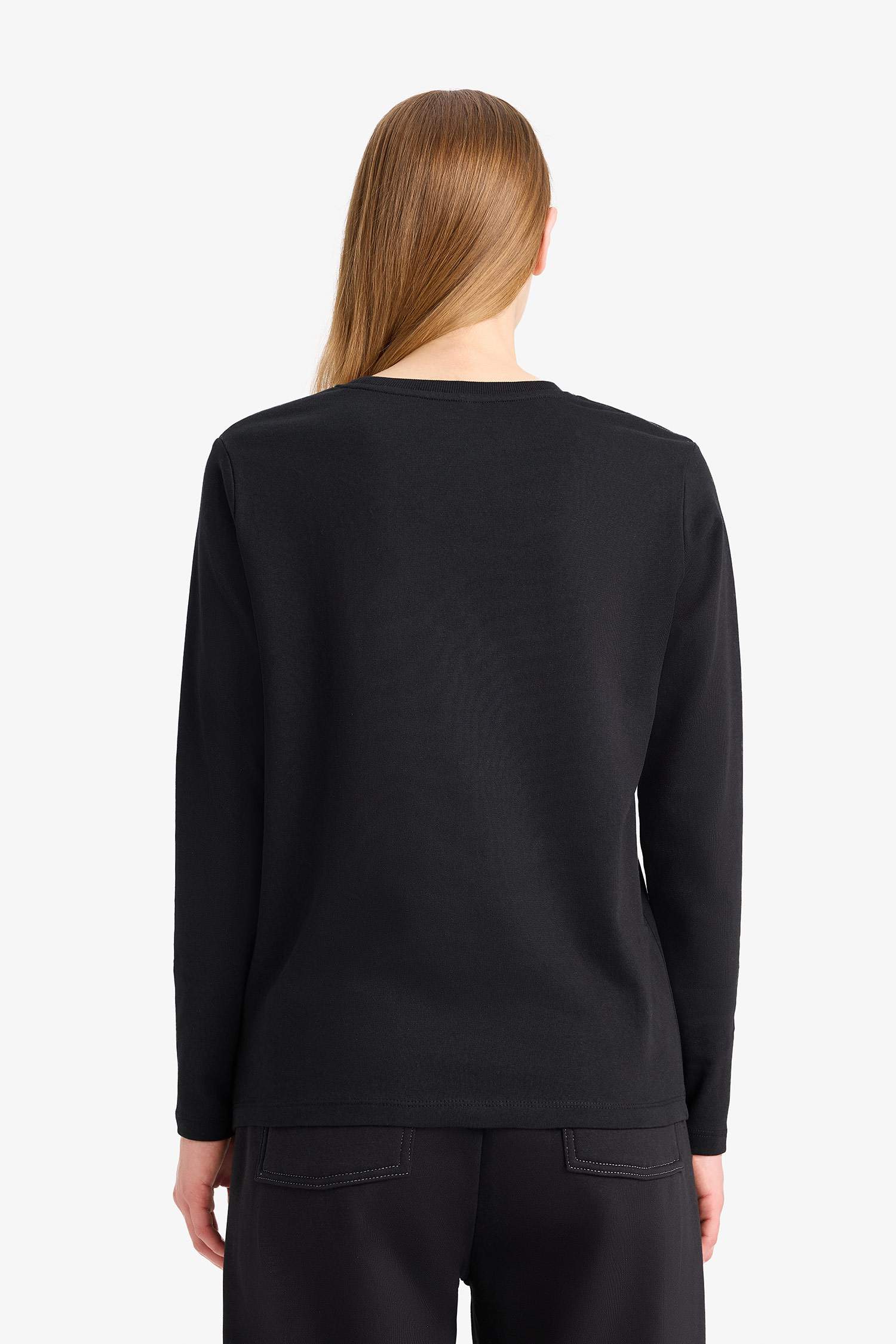 Regular Fit Crew Neck Basic Premium Long Sleeve T-Shirt