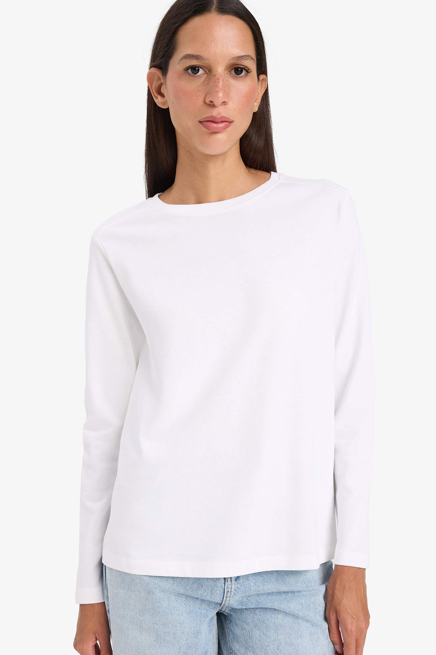 Regular Fit Crew Neck Basic Premium Long Sleeve T-Shirt