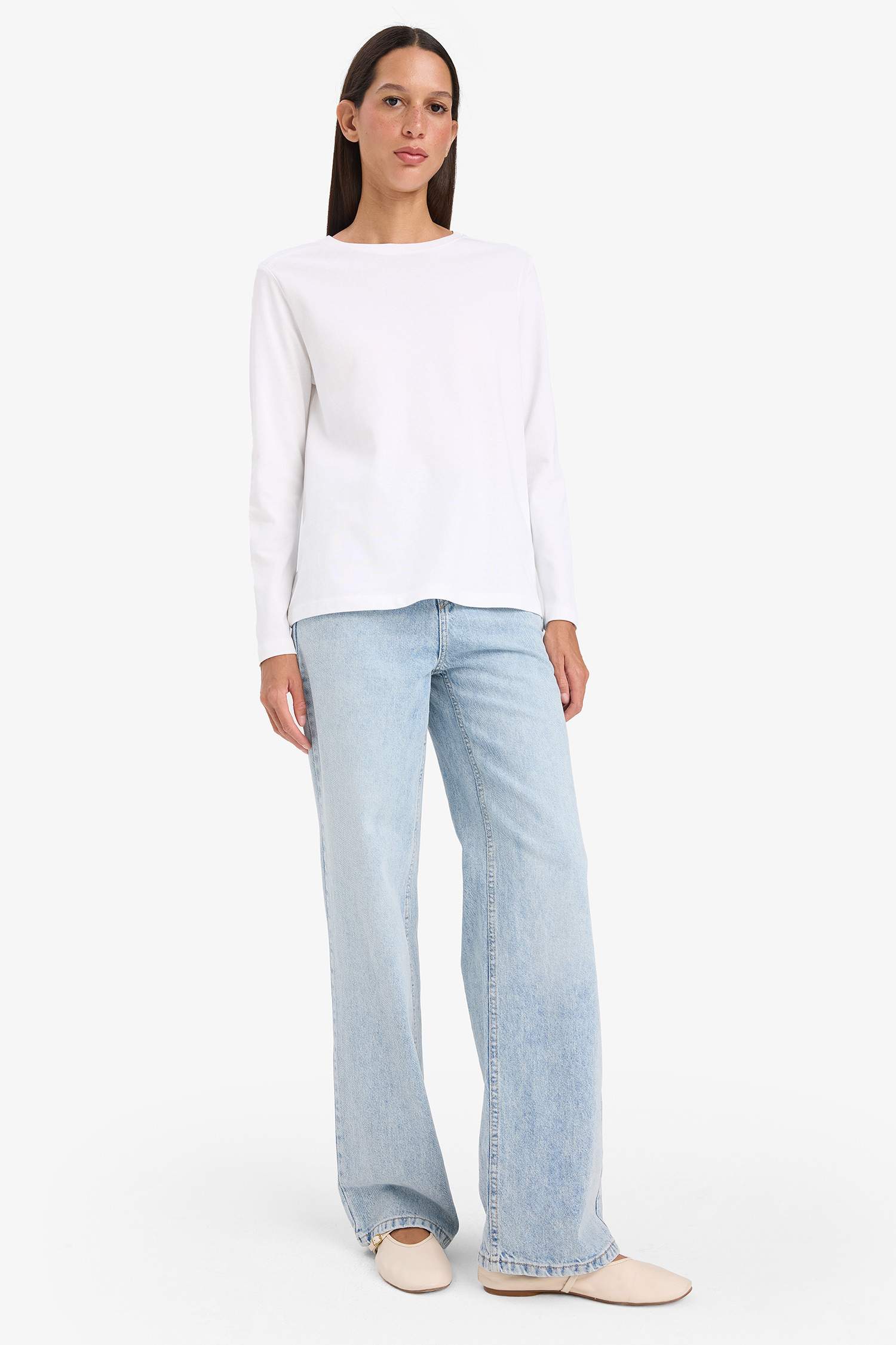 Regular Fit Crew Neck Basic Premium Long Sleeve T-Shirt