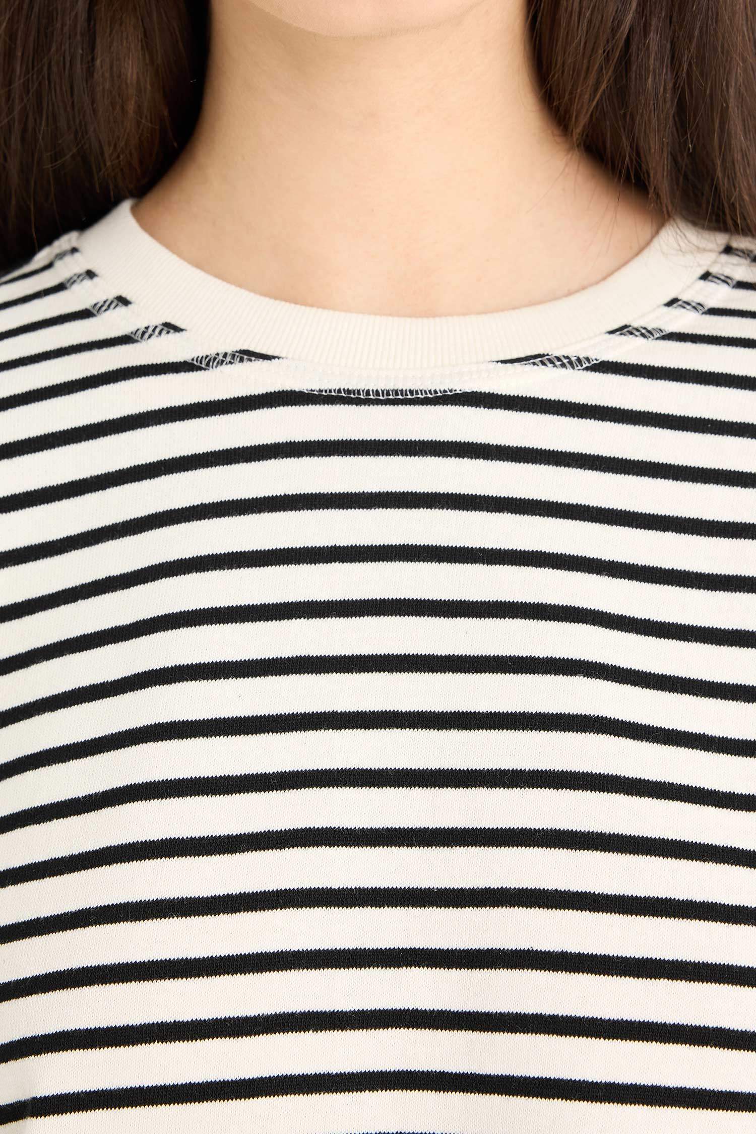 Регулярная футболка с круглым вырезом и длинными рукавами Premium.