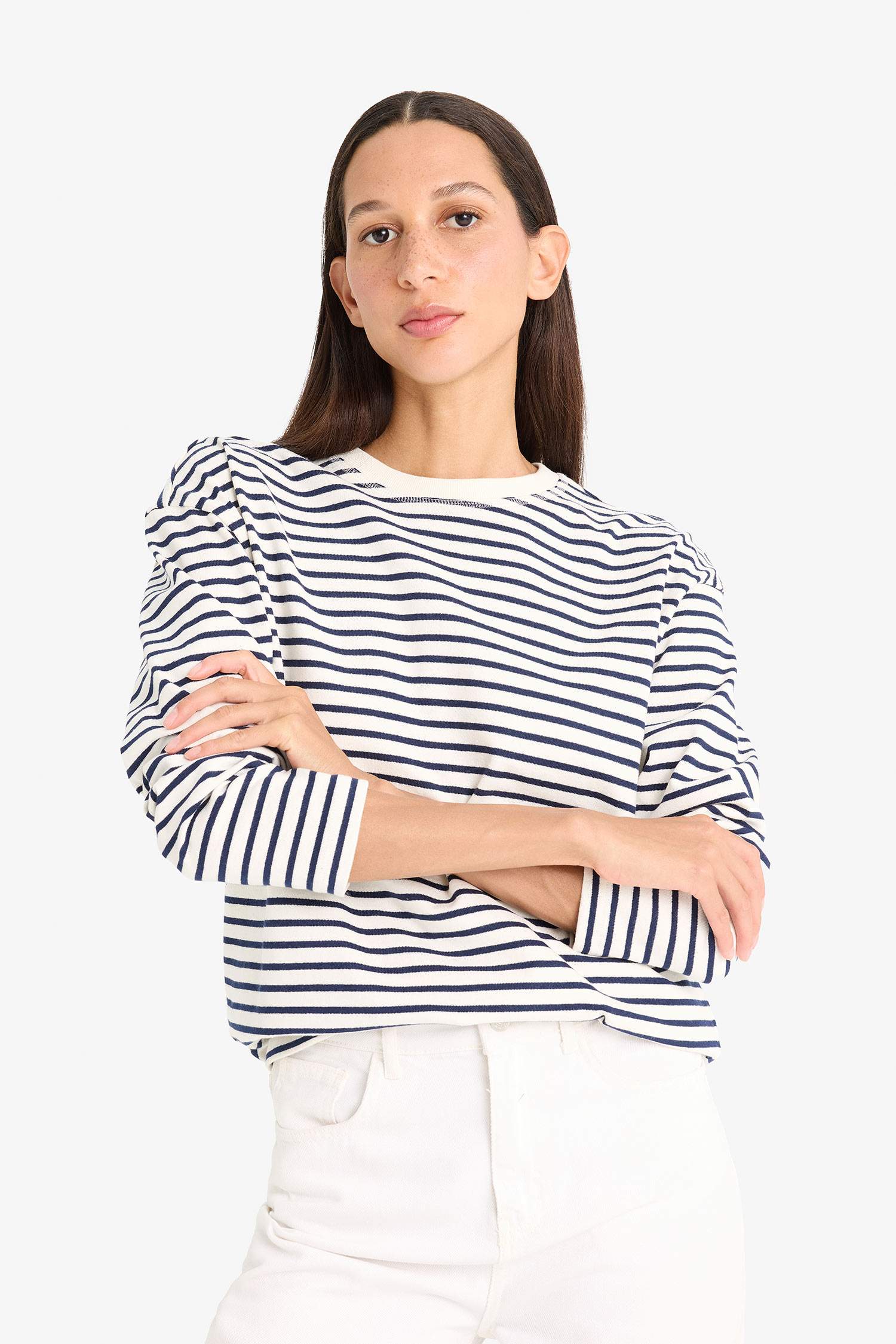 дөңгелек жаға супрема мақтасы Ұзын жеңді футболка