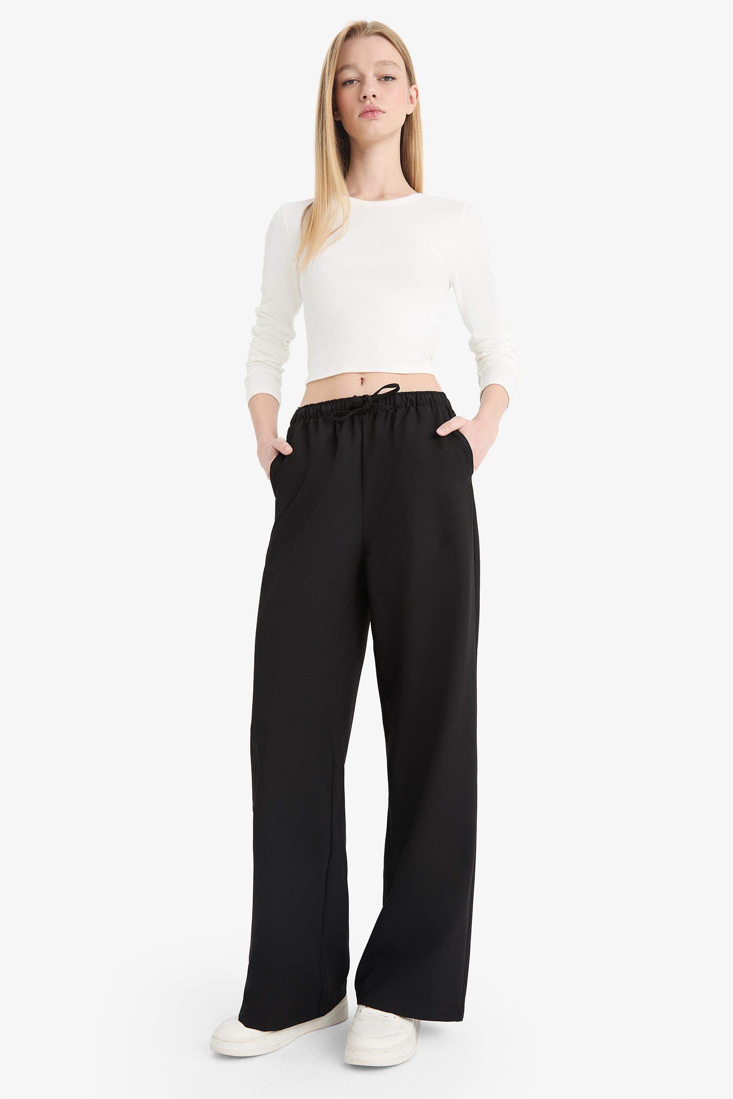 Wide Leg Regular Waist Trousers