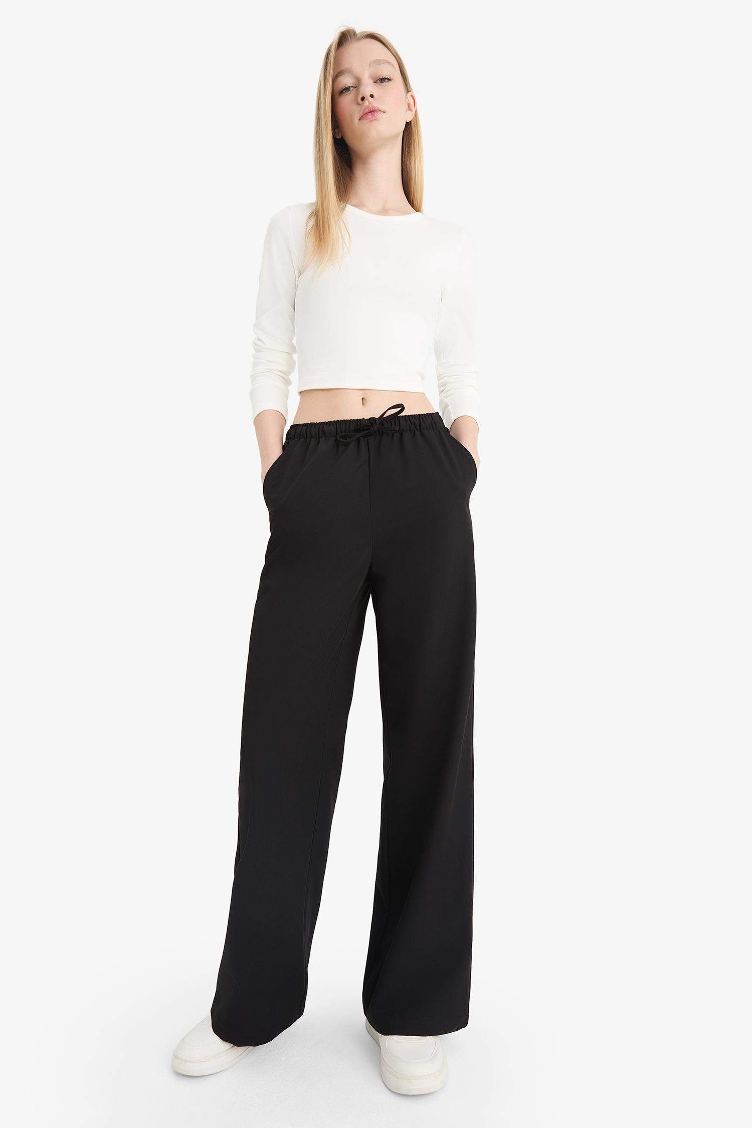 Wide Leg Regular Waist Trousers