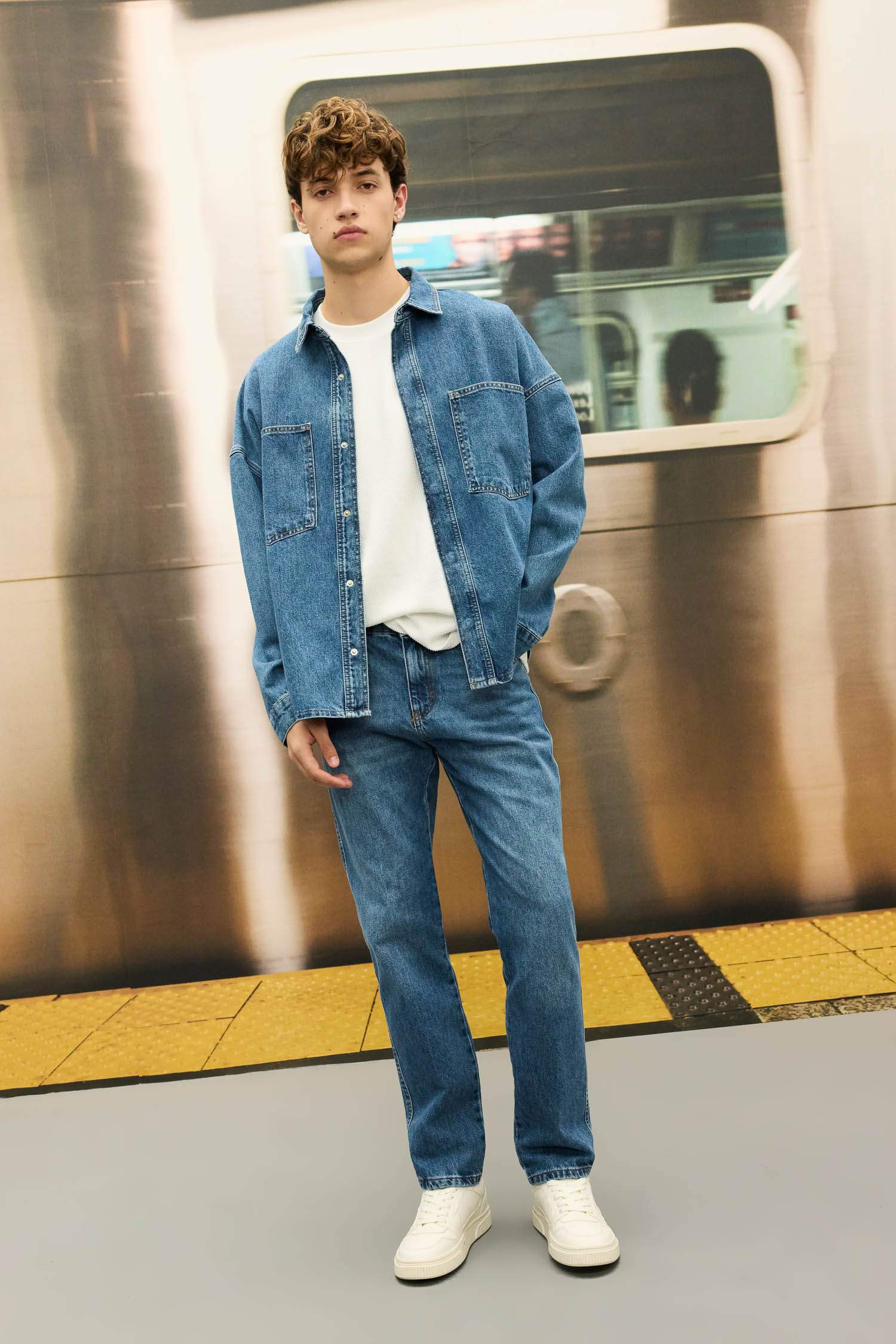 Oversize Fit Long Sleeve Denim Shirt