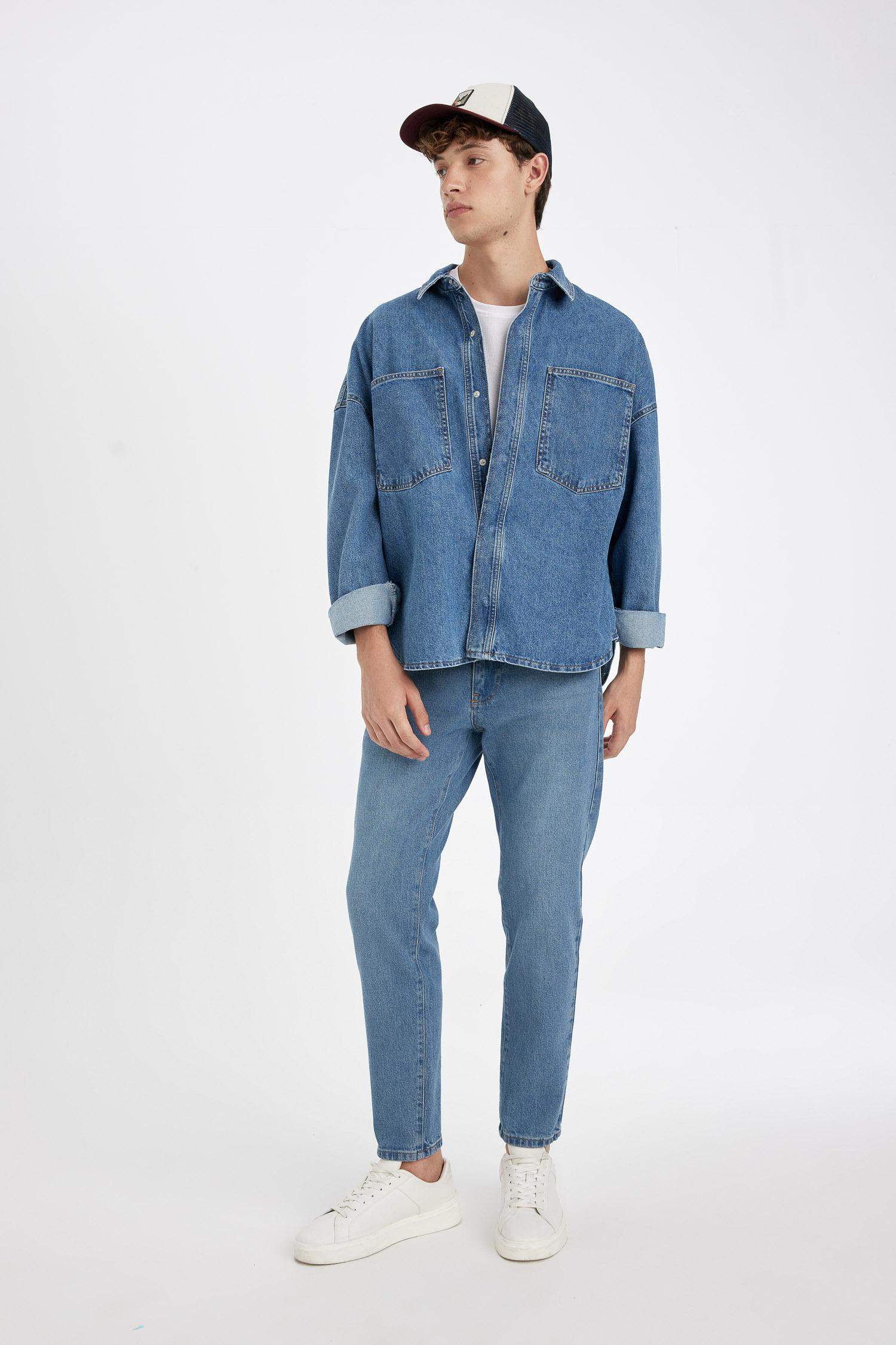 Oversize Fit Long Sleeve Denim Shirt