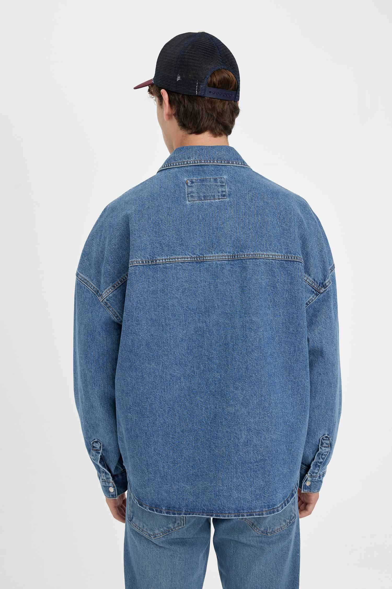 Oversize Fit Long Sleeve Denim Shirt