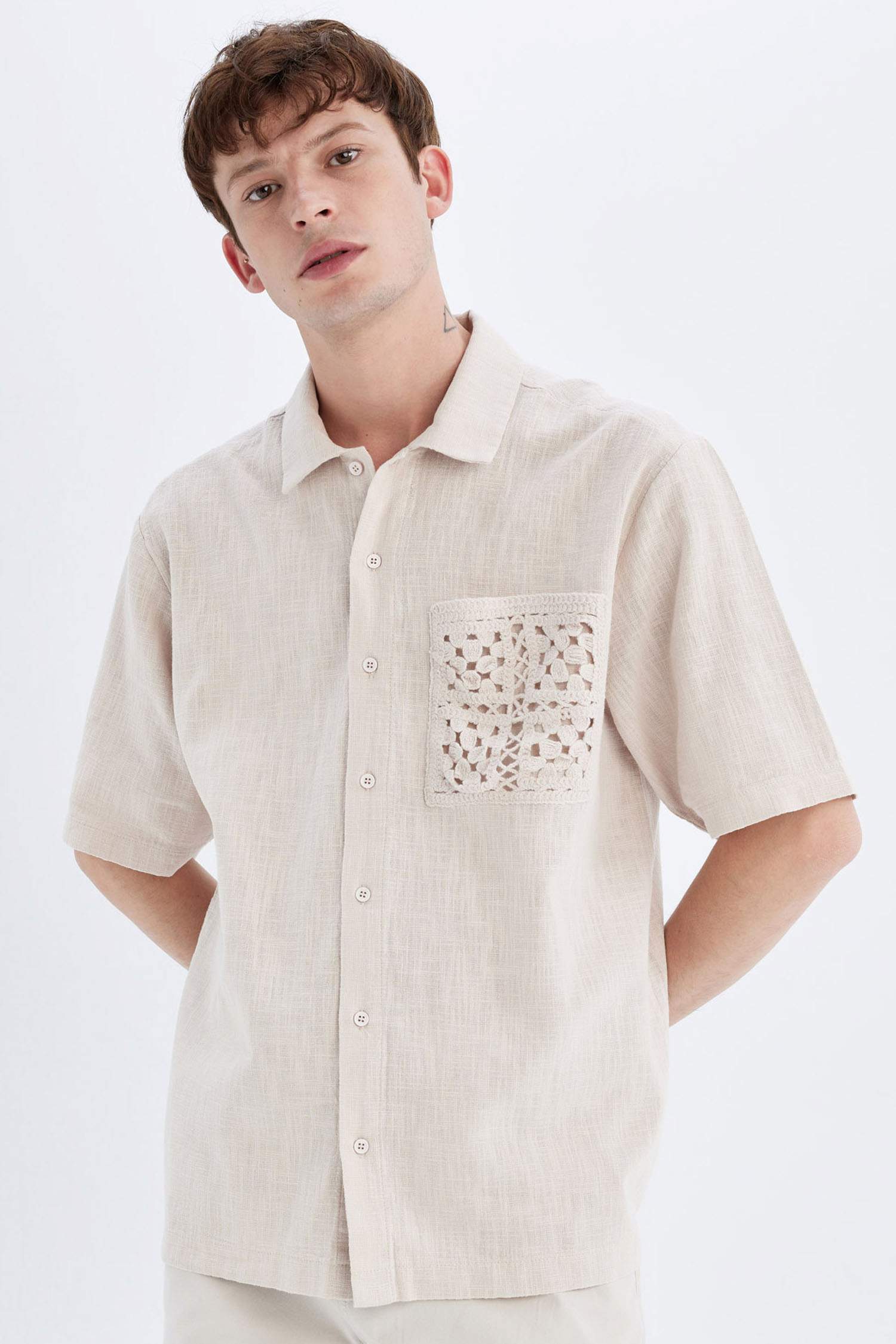 قميص بولو نص ردن قطن قصة مريحة