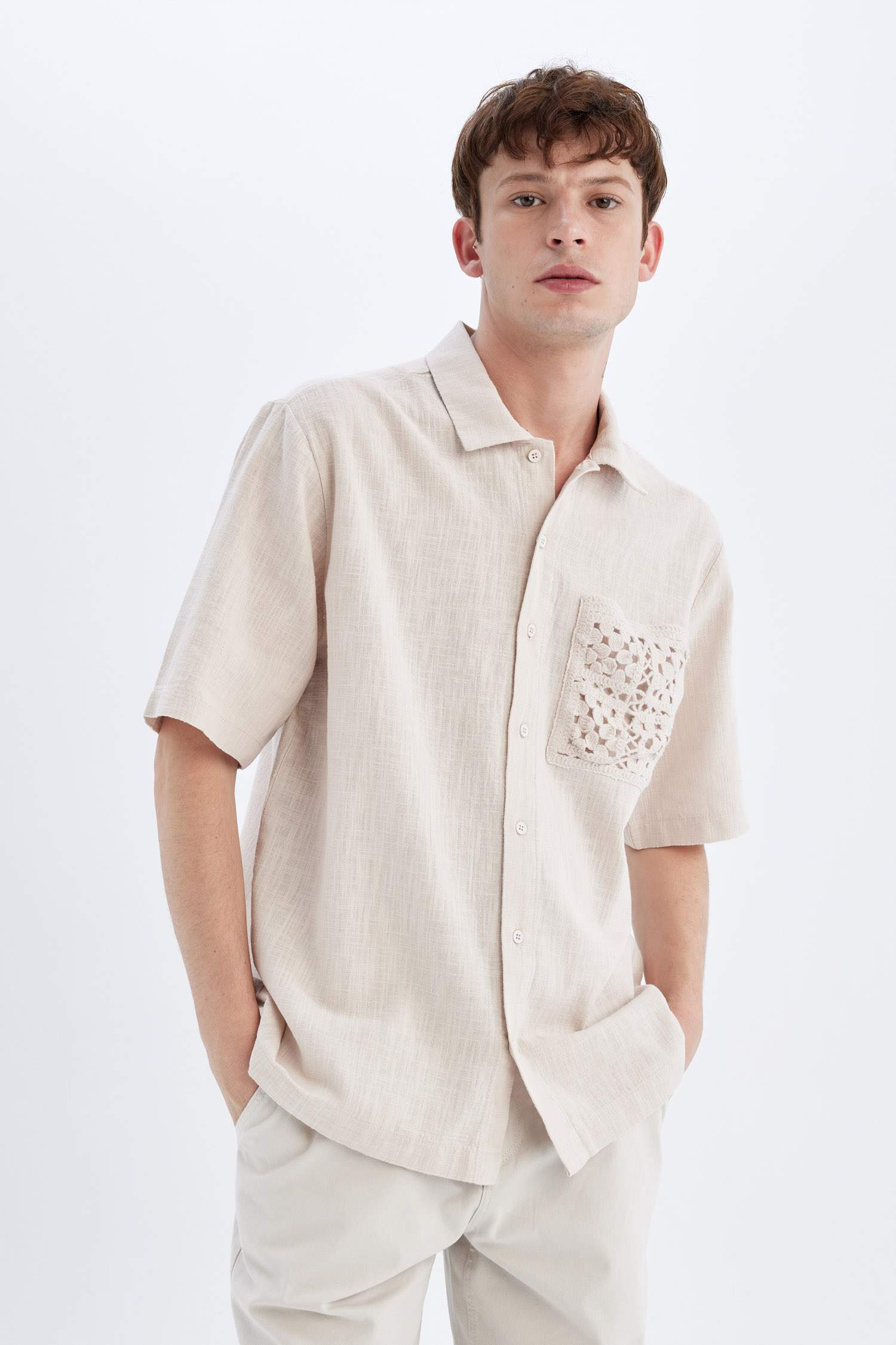 قميص بولو نص ردن قطن قصة مريحة