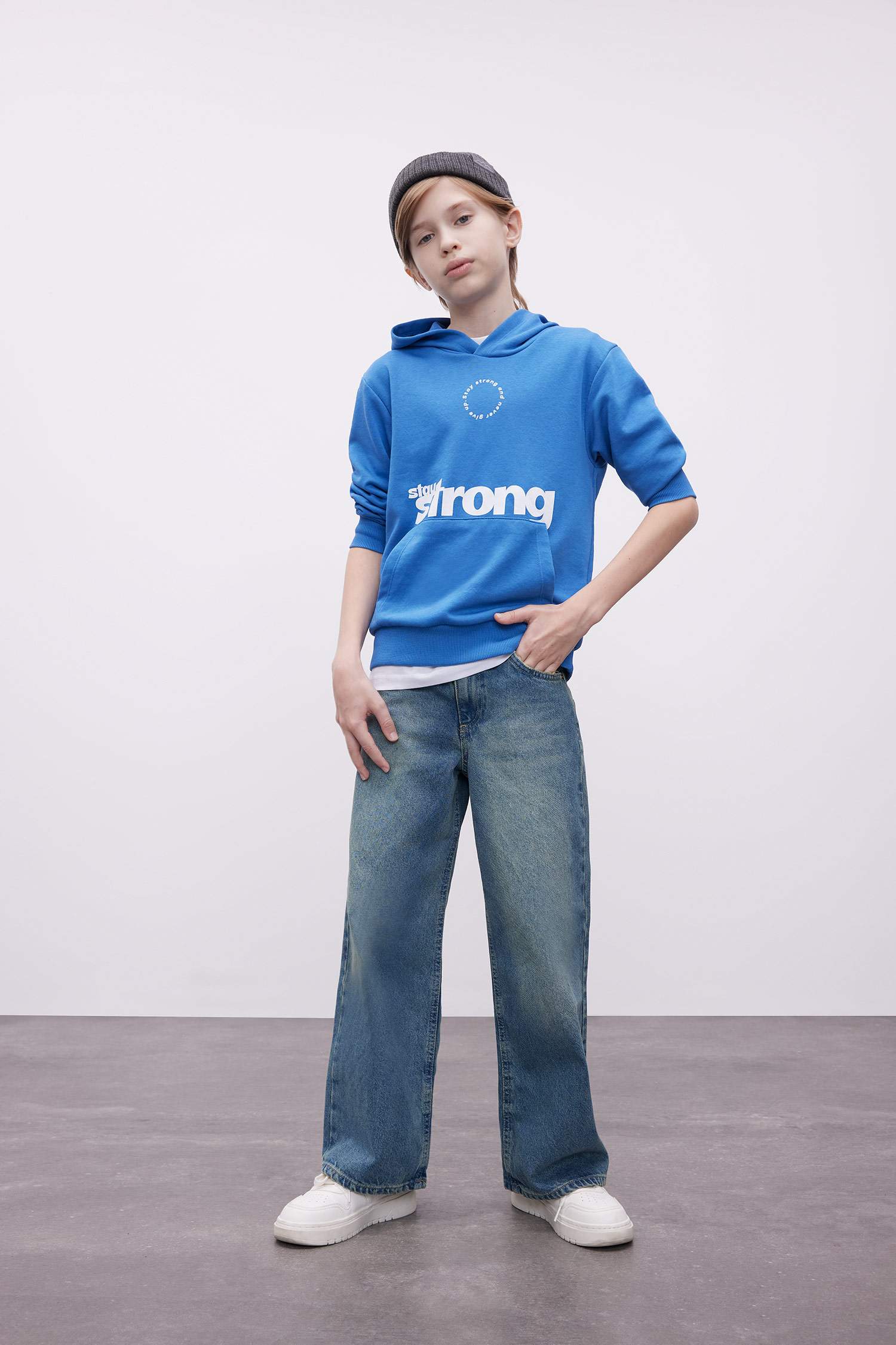 Свитшот с капюшоном с принтом для мальчиков, Школьная коллекция