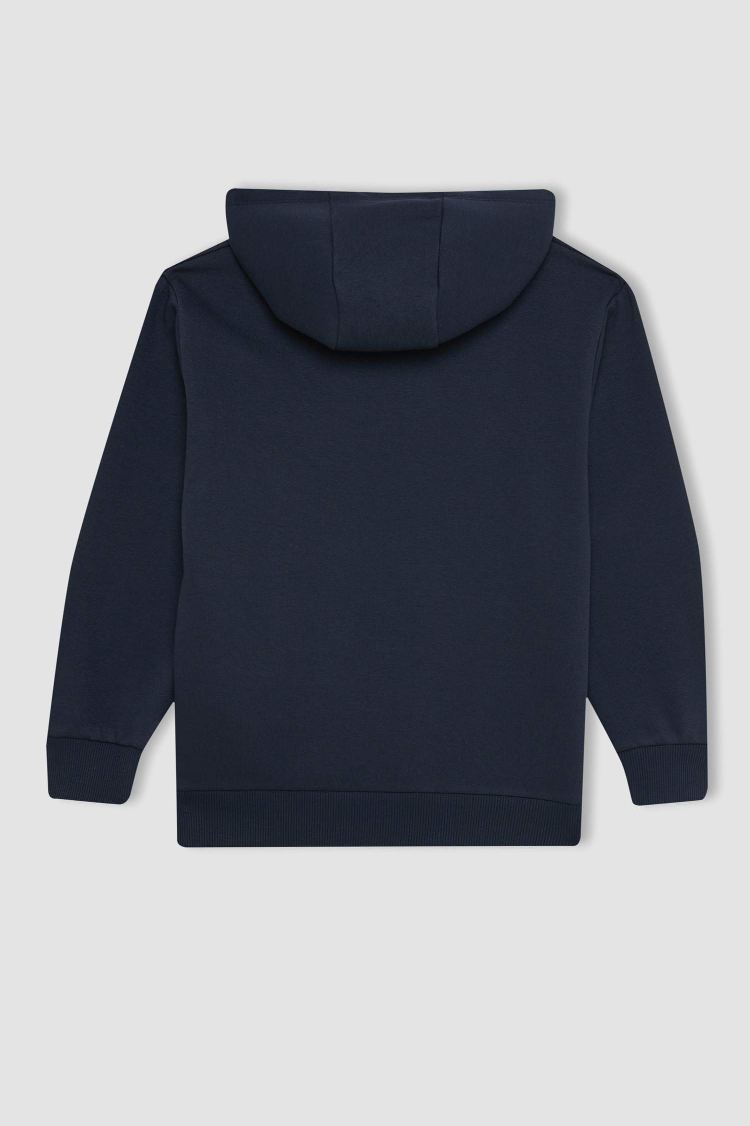 Erkek Çocuk Cepli Kapüşonlu Basic Düz Okul Sweatshirt