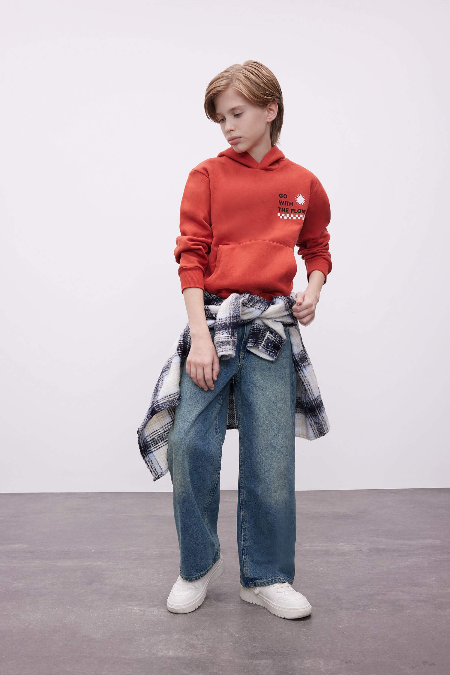 Свитшот с капюшоном с принтом для мальчиков, Школьная коллекция