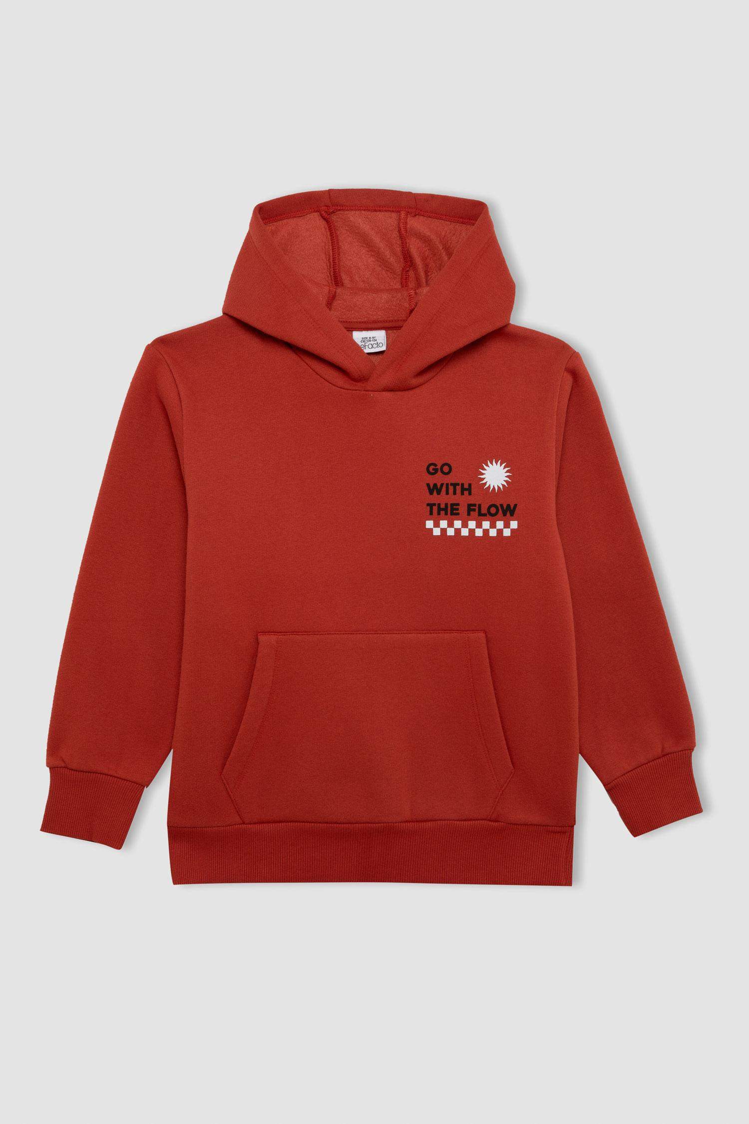 Свитшот с капюшоном с принтом для мальчиков, Школьная коллекция