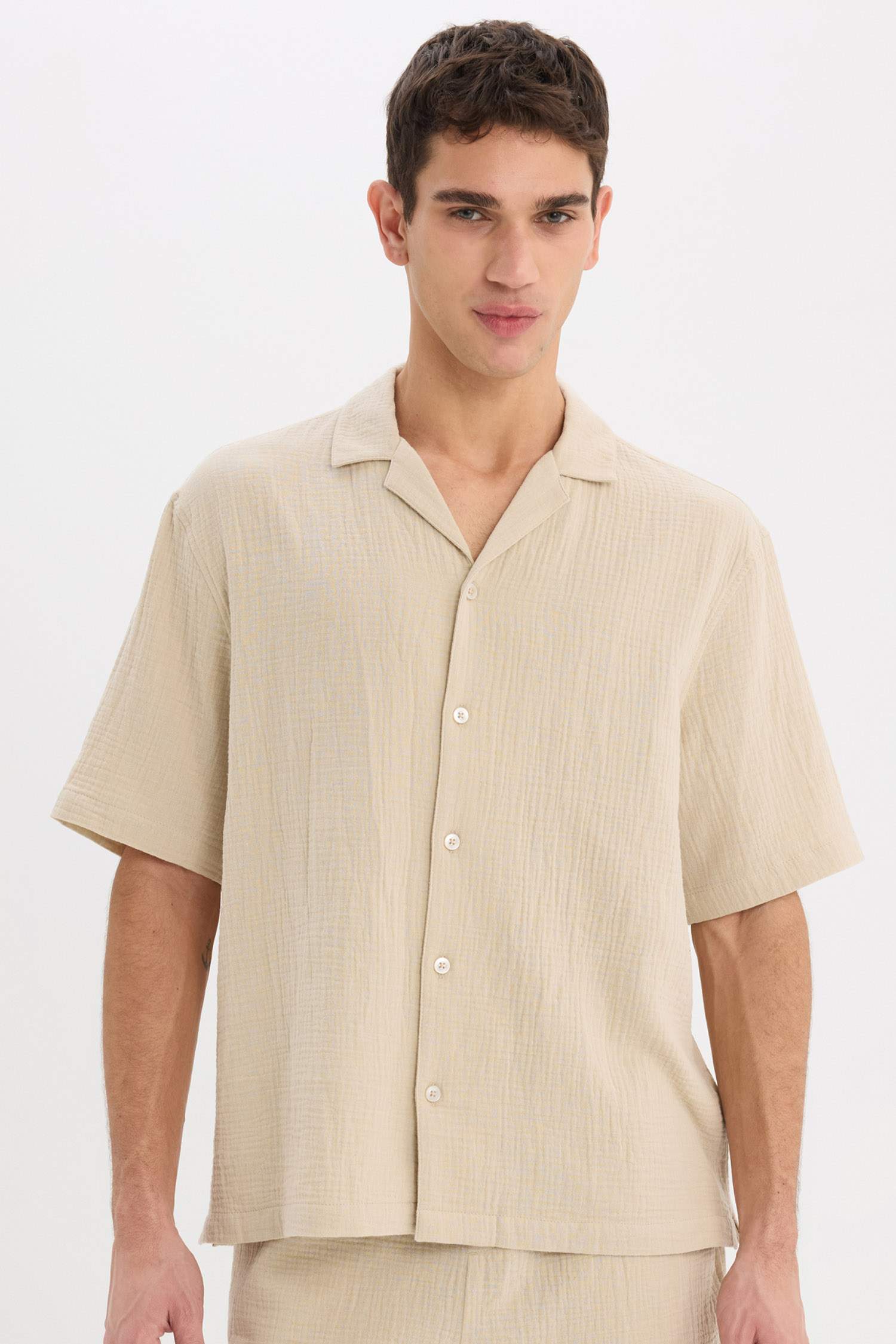 قميص بولو نص كم قطن قصة مريحة