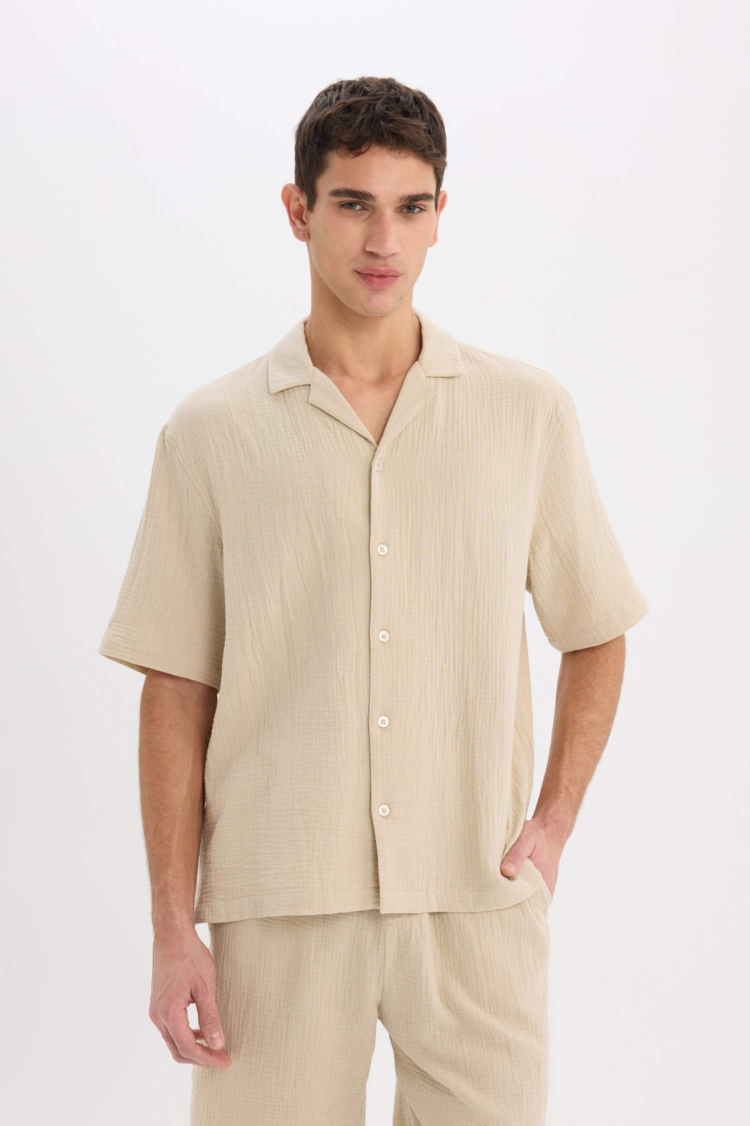 قميص بولو نص كم قطن قصة مريحة