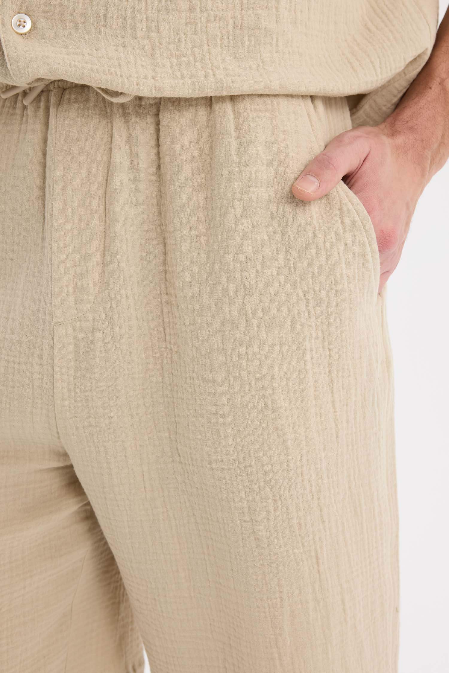 %100 Pamuk Relax Fit Cepli Basic Düz Bermuda Şort